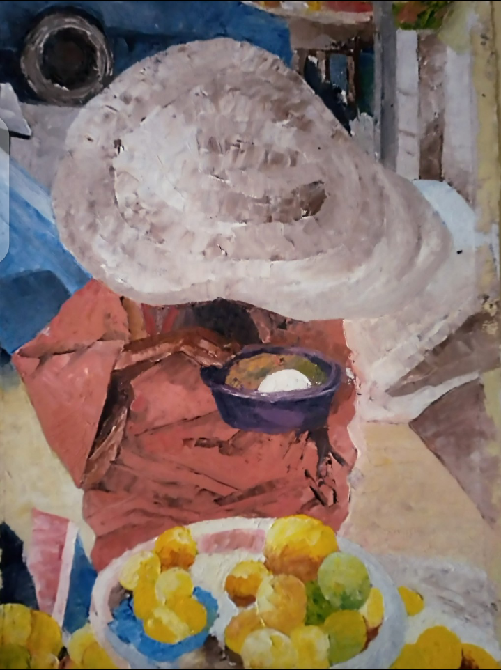 Painting 'NO FOOD FOR LAZY MAN' - Painting Clara Aden