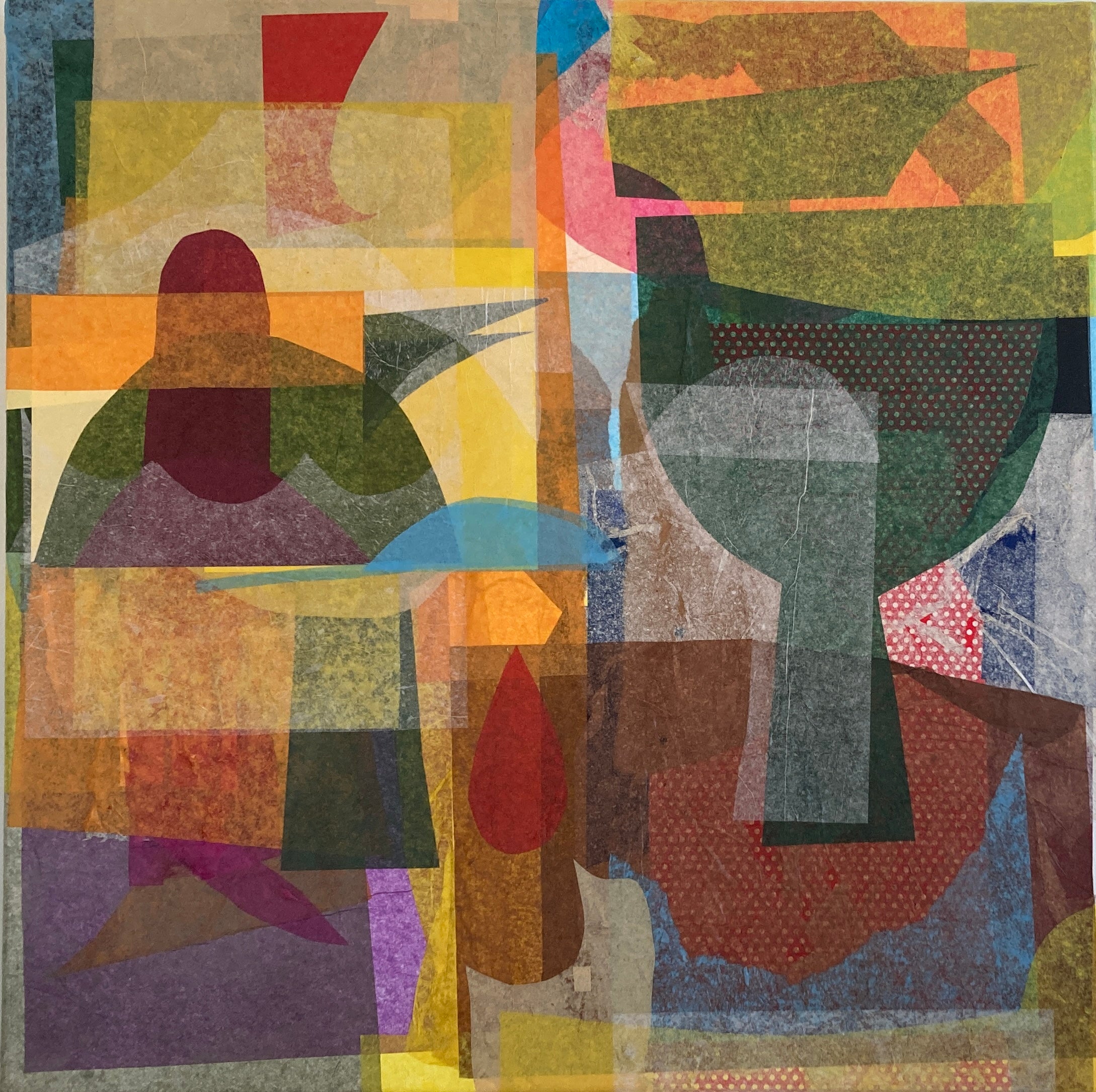 Abstract Geometric Painting 'NOTHING BUT TIME' Mixed Media on Canvas Rene Vasquez