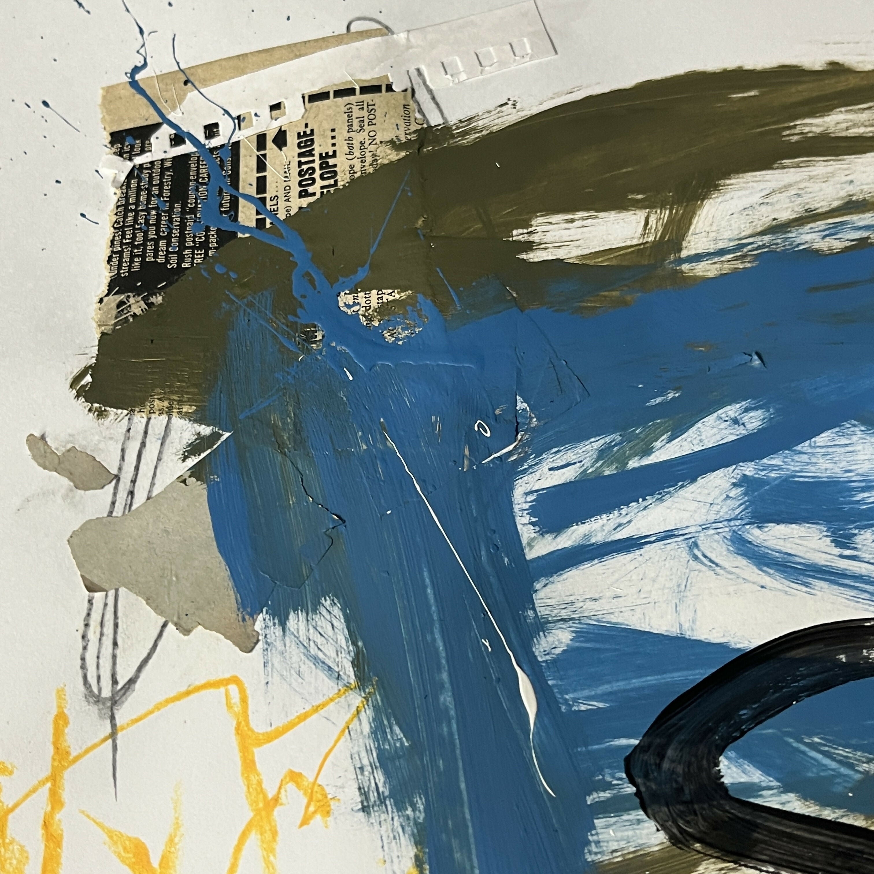 Abstract Collage Contemporary Mixed Media Painting Original Mixed Media Abstract Art Painting 18x24 “Entangle" Sam Lewis
