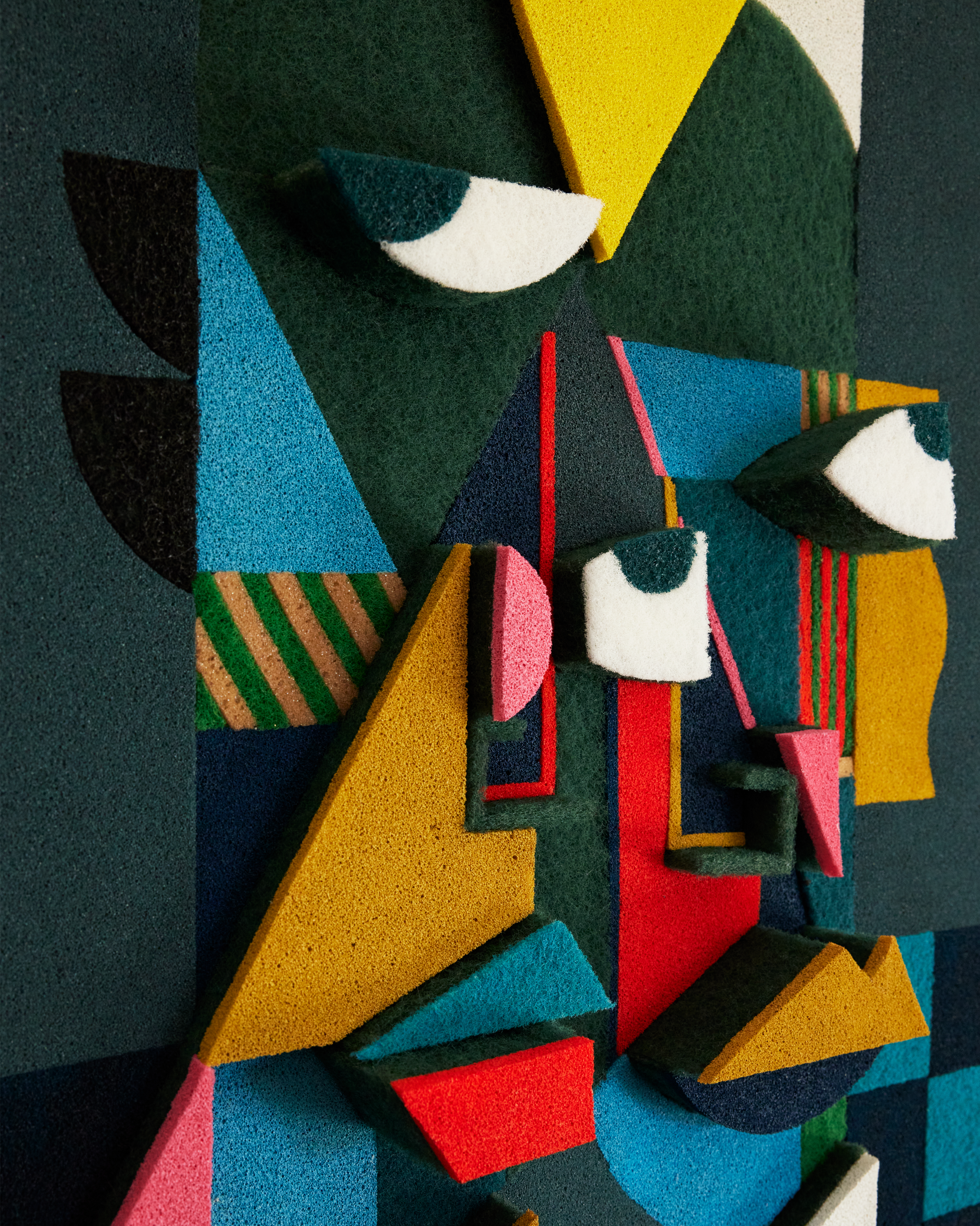 Abstract Geometric 'BONNIE AND CLYDE' - Mixed-media sculpture Eni Pullumbi