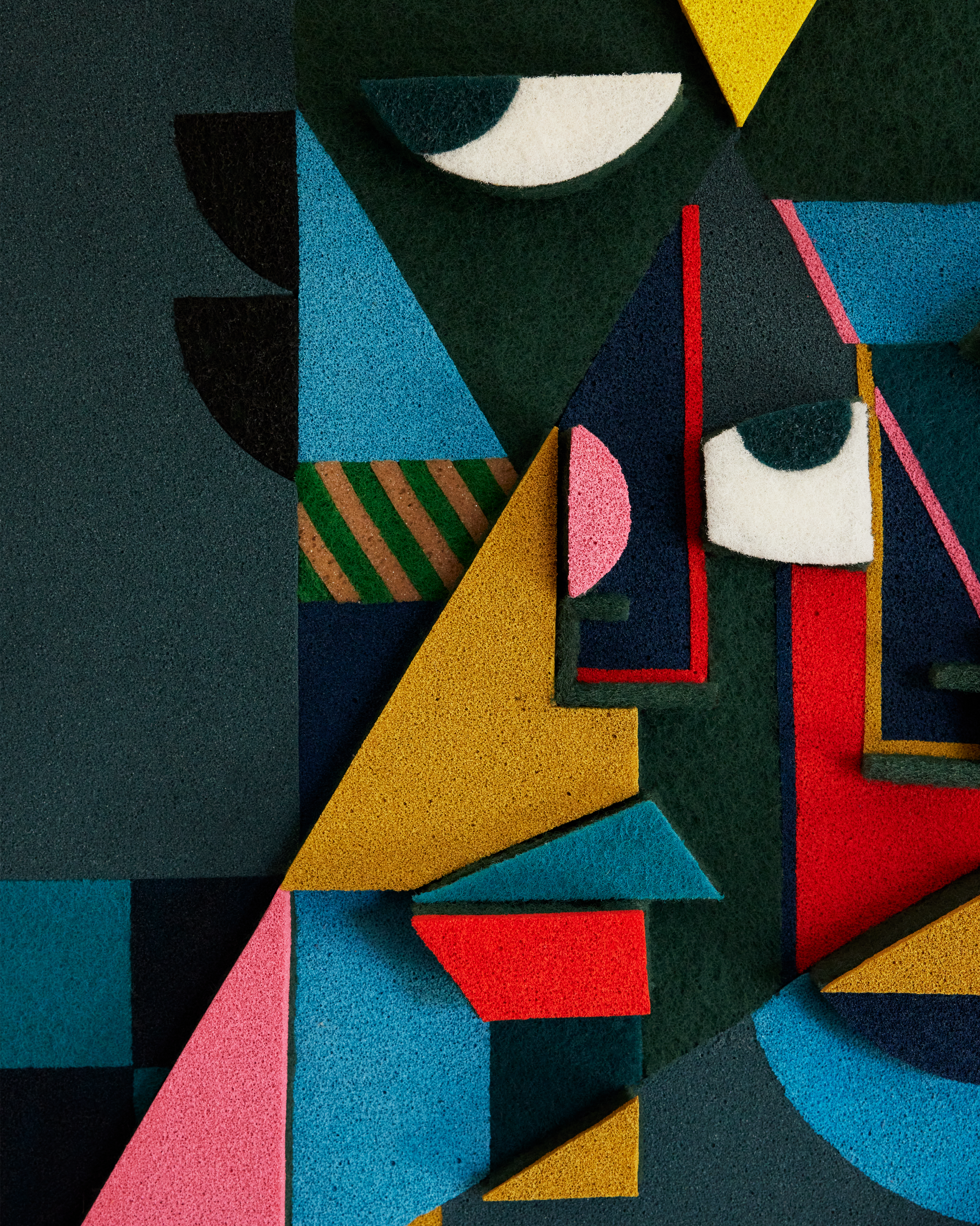 Abstract Geometric 'BONNIE AND CLYDE' - Mixed-media sculpture Eni Pullumbi