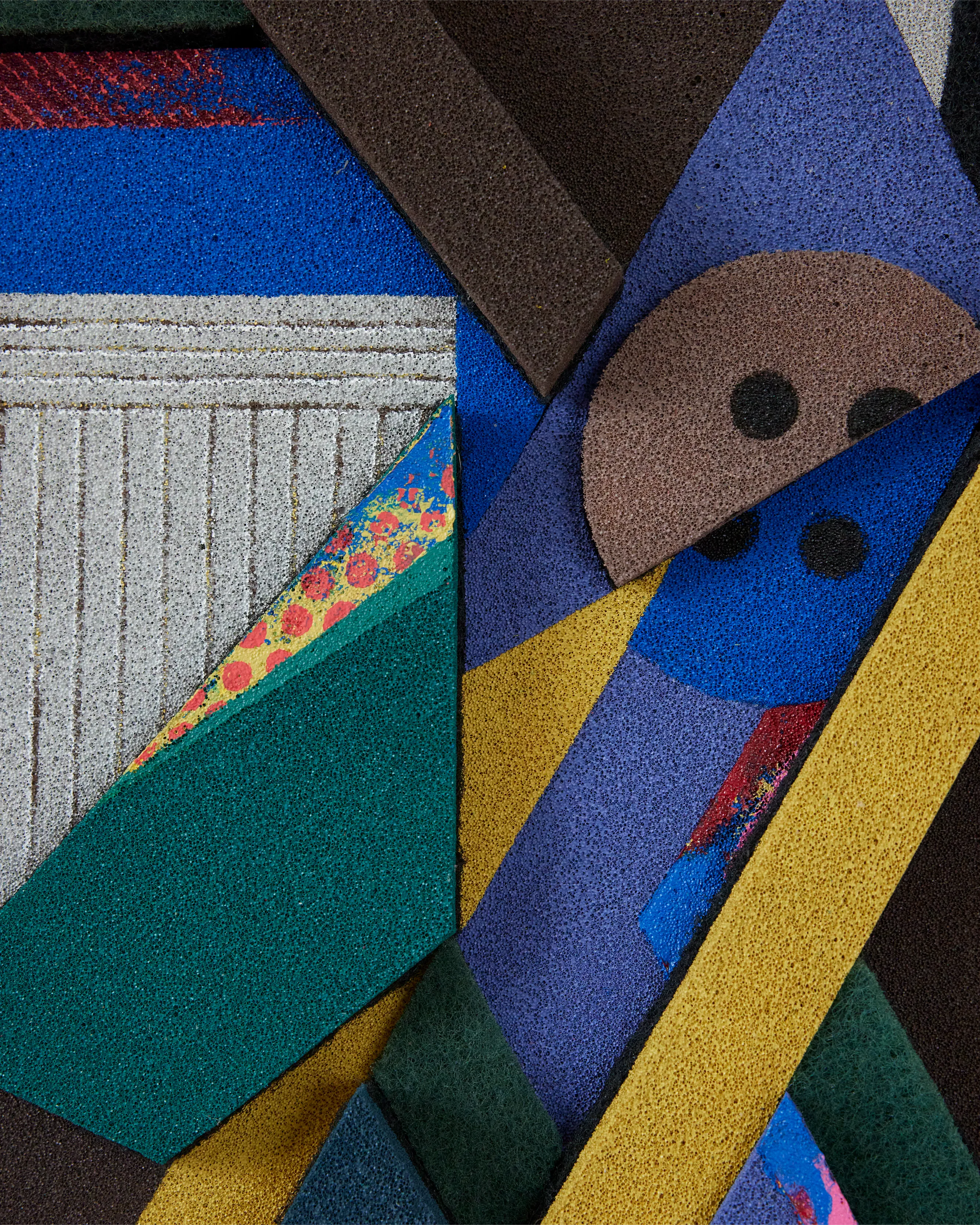 Abstract Acrylic Geometric Mixed Media 'TRIO' - Mixed Media Sculpture Eni Pullumbi