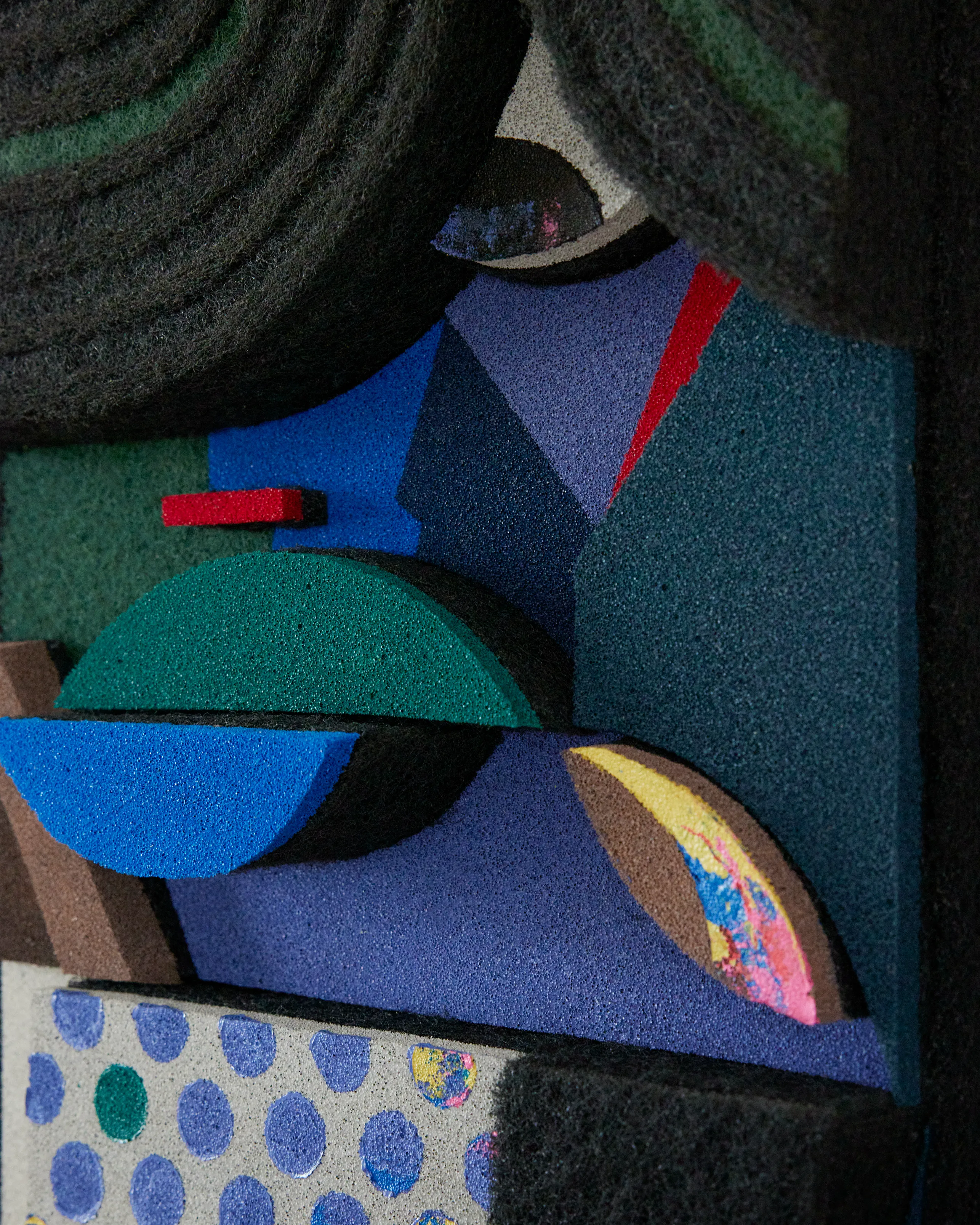 Abstract Acrylic Geometric Mixed Media 'TRIO' - Mixed Media Sculpture Eni Pullumbi