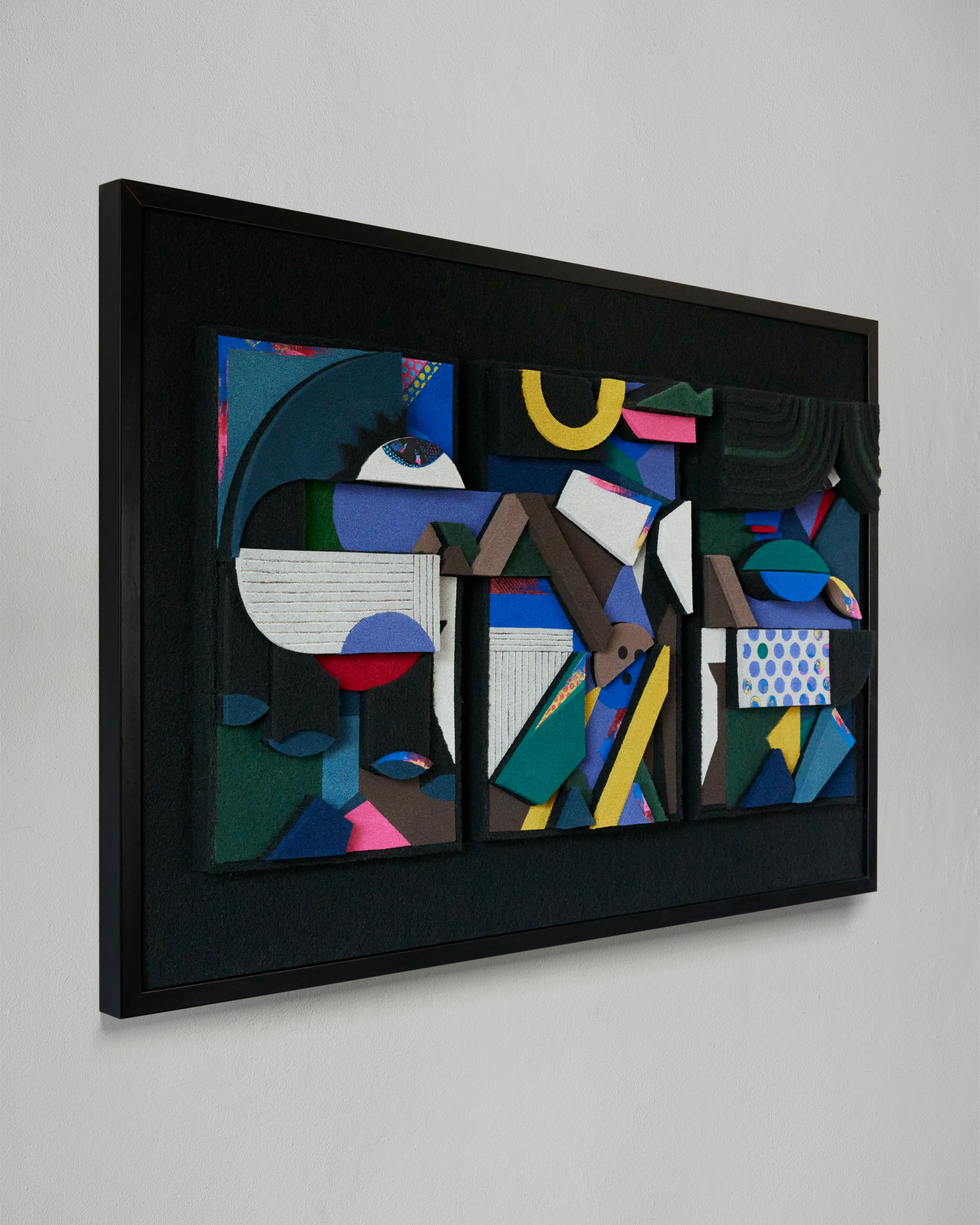 Abstract Acrylic Geometric Mixed Media 'TRIO' - Mixed Media Sculpture Eni Pullumbi