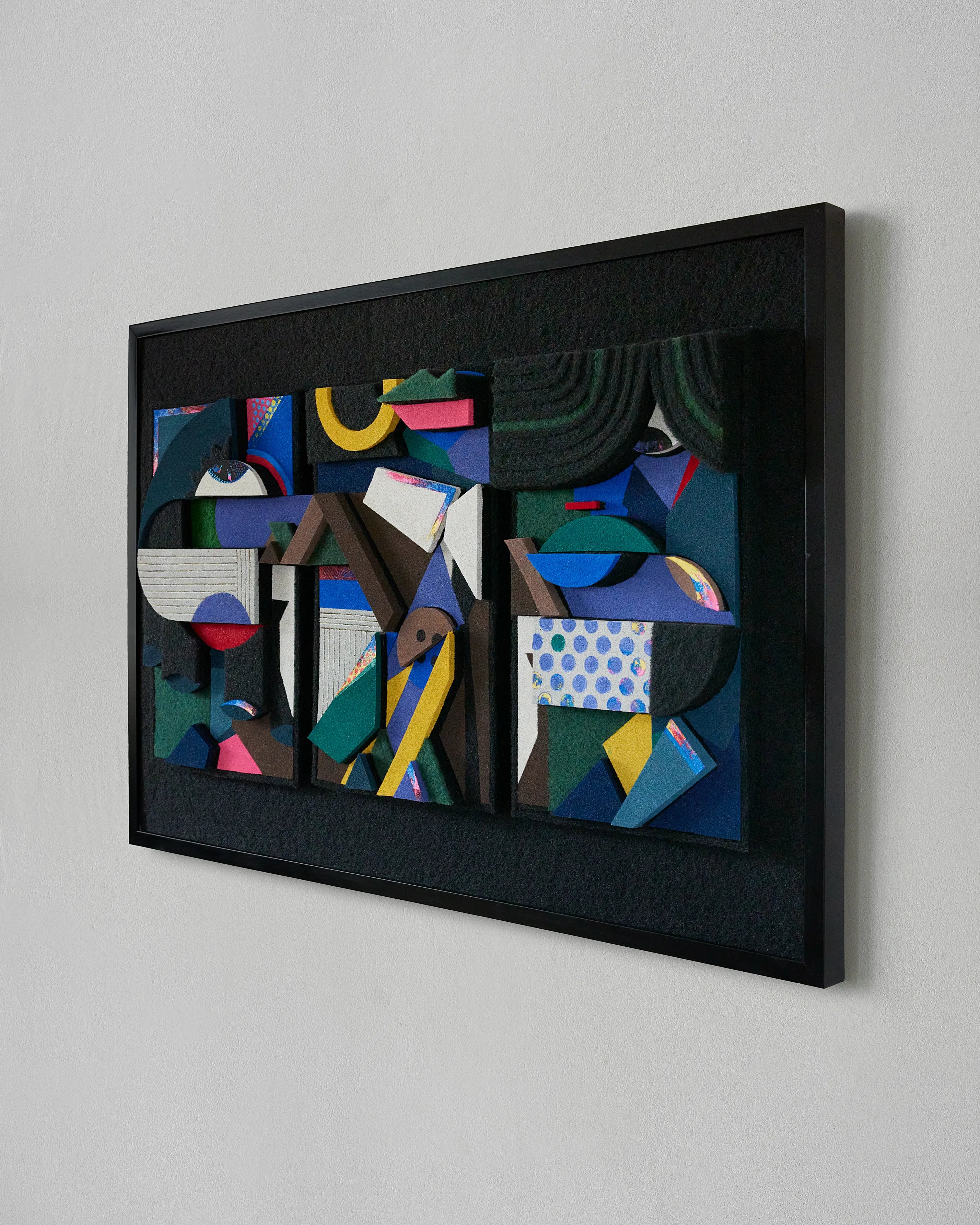 Abstract Acrylic Geometric Mixed Media 'TRIO' - Mixed Media Sculpture Eni Pullumbi