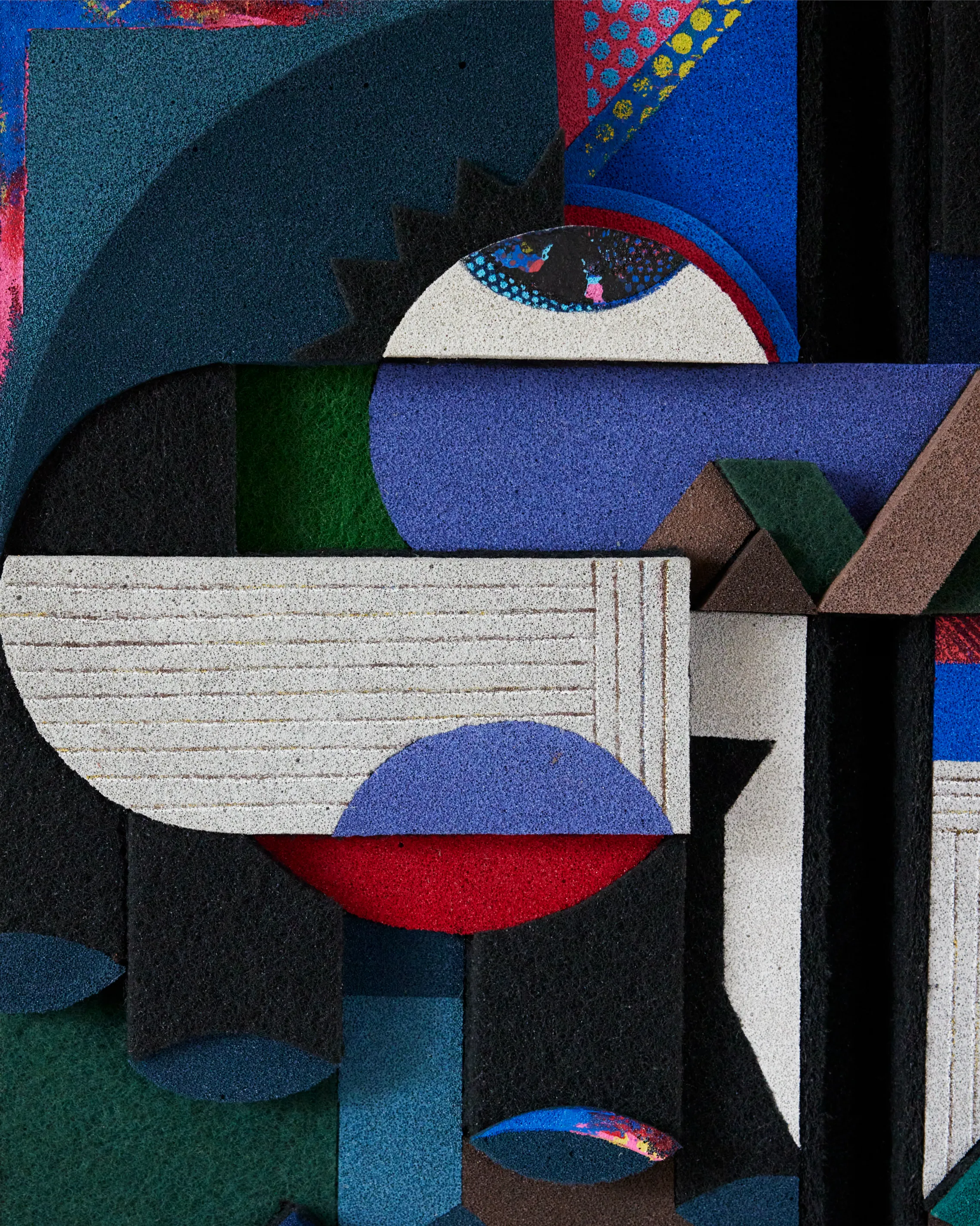 Abstract Acrylic Geometric Mixed Media 'TRIO' - Mixed Media Sculpture Eni Pullumbi