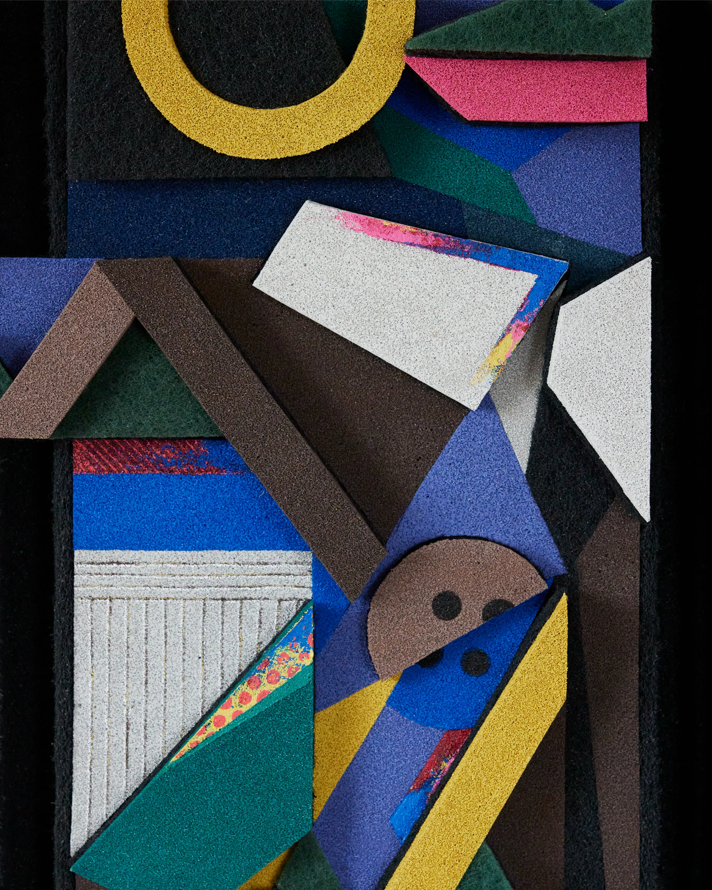 Abstract Acrylic Geometric Mixed Media 'TRIO' - Mixed Media Sculpture Eni Pullumbi