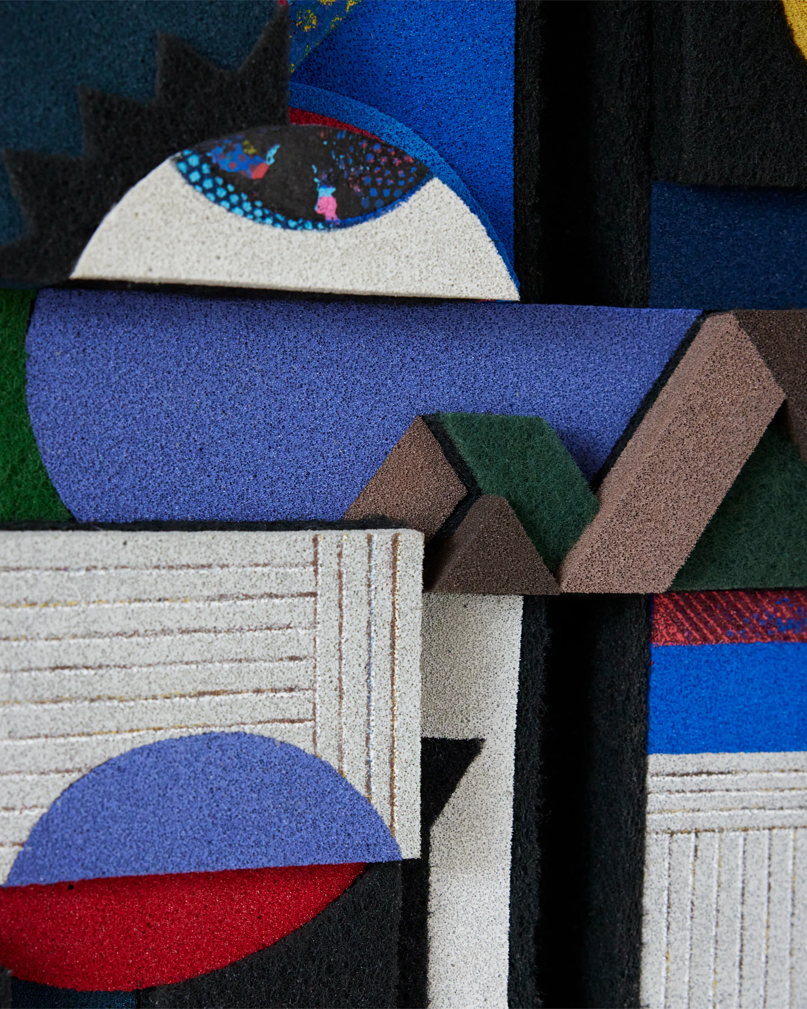 Abstract Acrylic Geometric Mixed Media 'TRIO' - Mixed Media Sculpture Eni Pullumbi