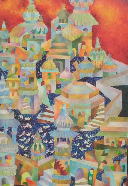 Oil 'ORIENTAL DAWN' - Oil on canvas Chaitali Chatterjee