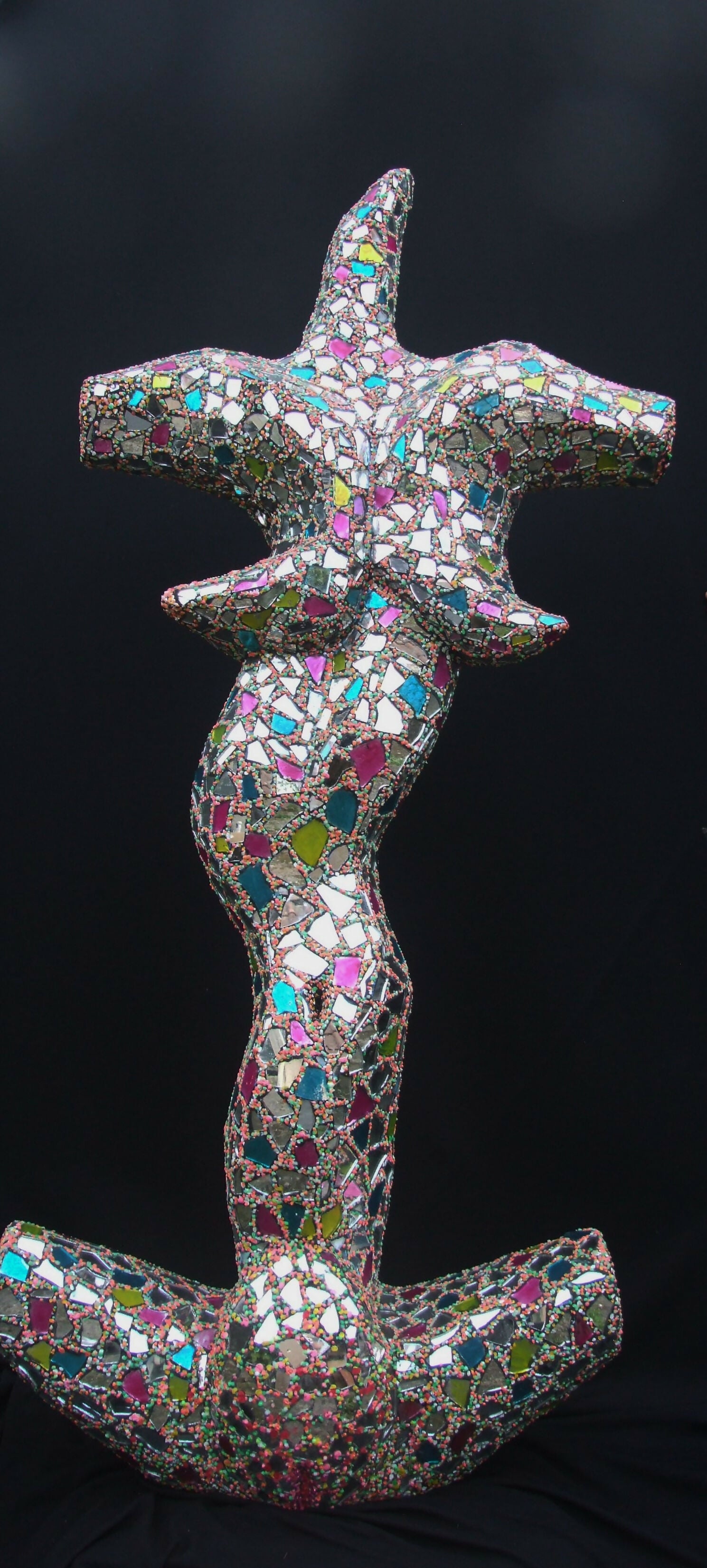 Figurative Mixed Media Mosaic Sculpture “ Warrior Queen “ ( mother of all battles ) Andru Fijalkowski