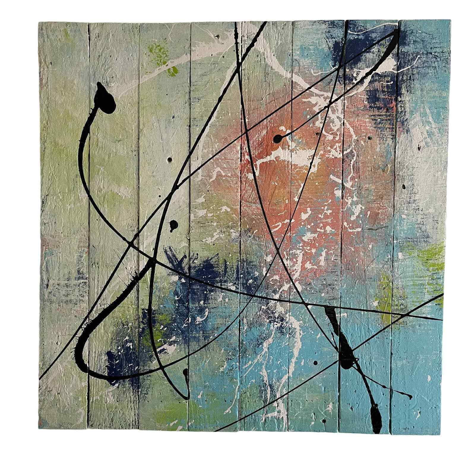 Abstract Acrylic Collage Contemporary Oil Painting 'AMBROSIA SALAD' - Large Original Abstract Art Painting. Sam Lewis
