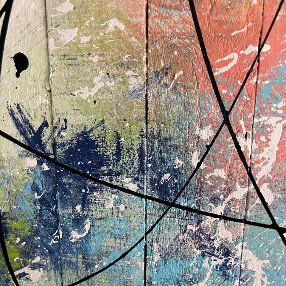 Abstract Acrylic Collage Contemporary Oil Painting 'AMBROSIA SALAD' - Large Original Abstract Art Painting. Sam Lewis