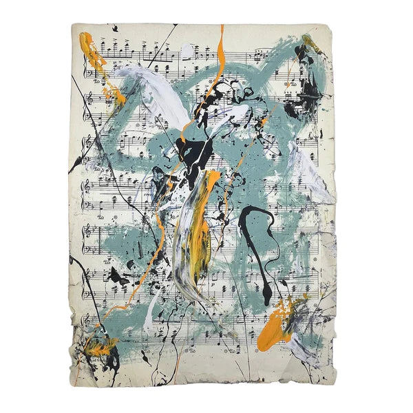 Abstract Mixed Media Painting 'VIVID NOTES SIGNED #4' - Mixed Media Abstract Art Painting Sam Lewis