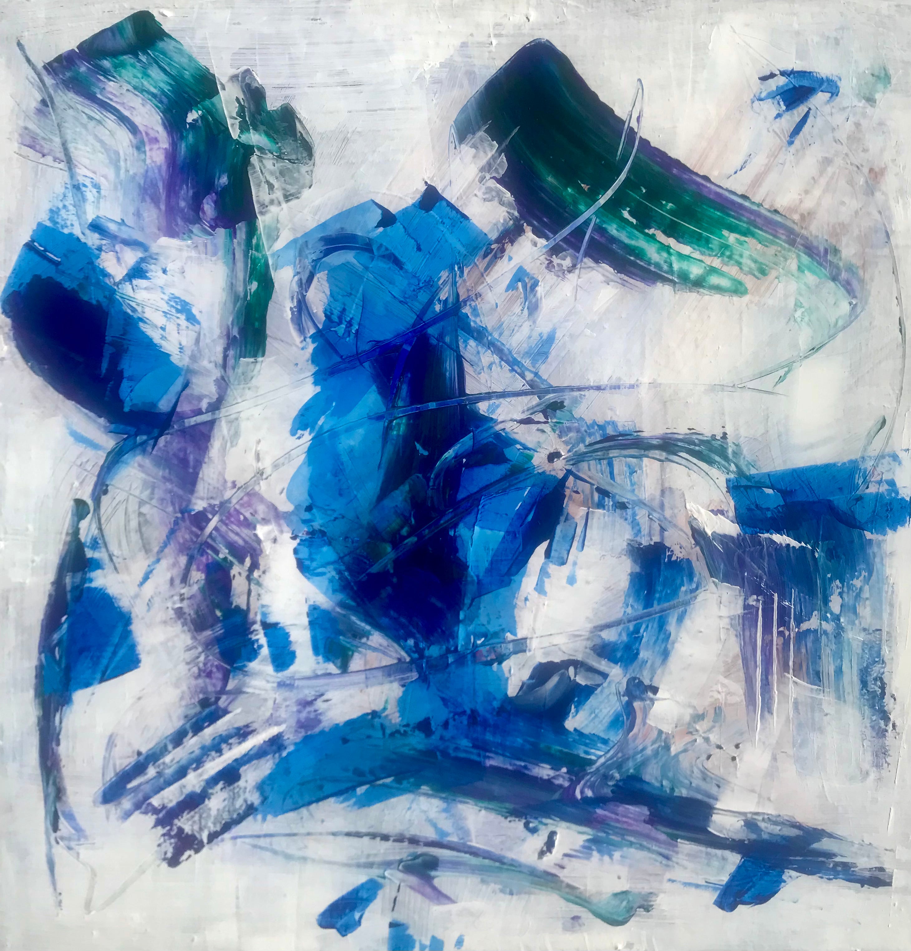 Abstract Painting 'SURRENDER TO NEW ENERGY' - Acrylics, Pigments on Canvas Michelle Hold