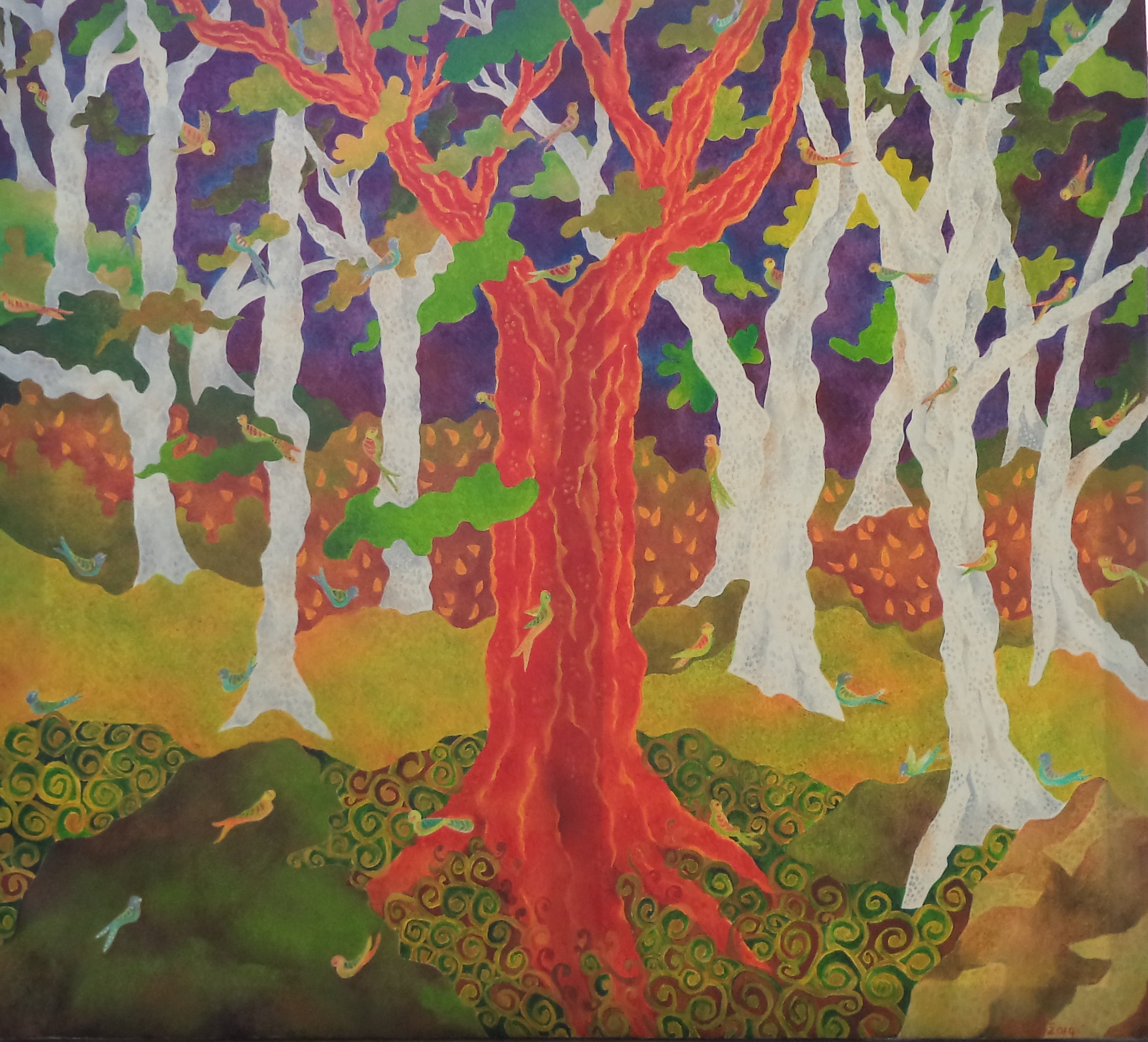 Oil 'THE VIOLET SKY' - Oil on canvas Chaitali Chatterjee