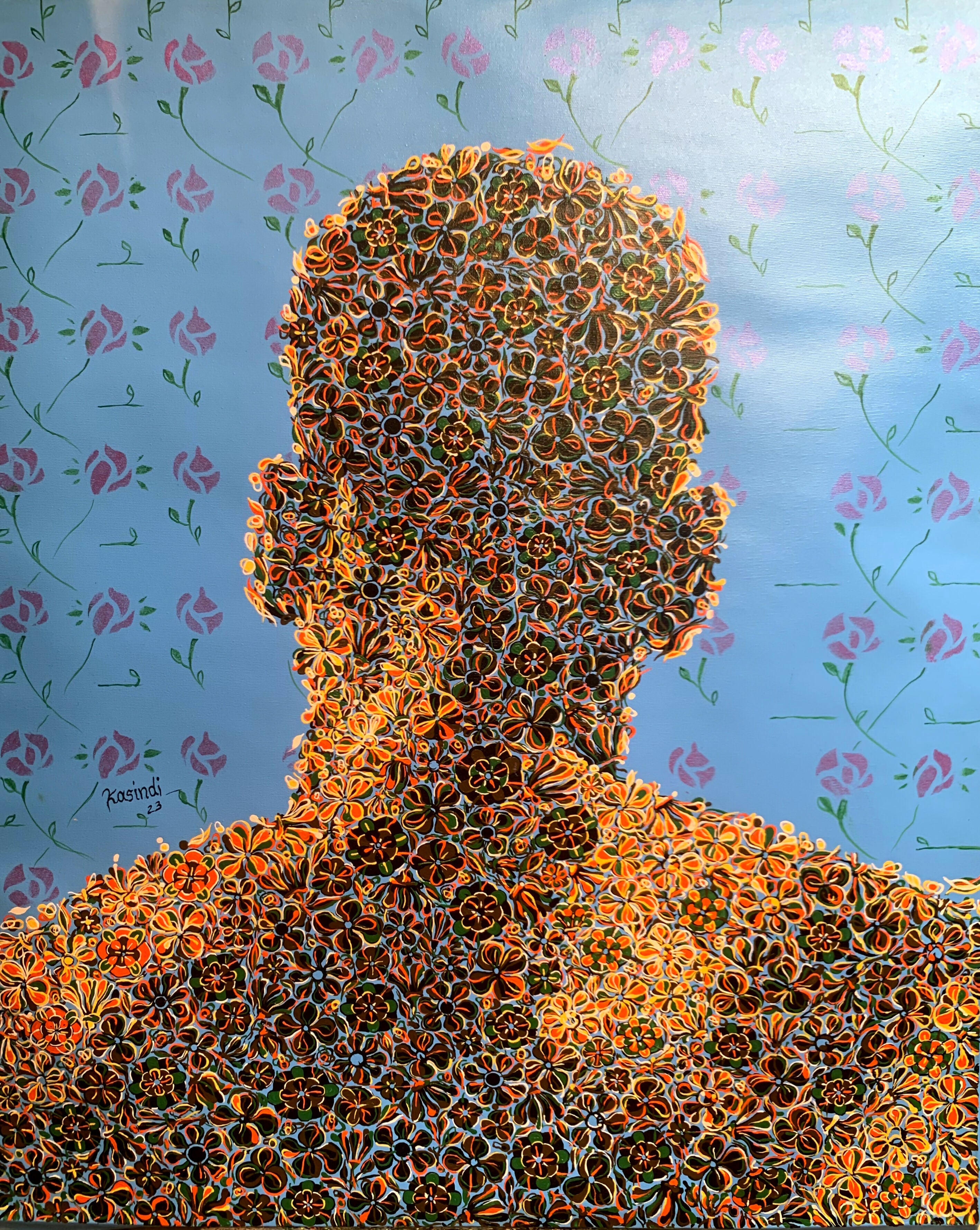 Acrylic Peau de fleur Glodi KASINDI