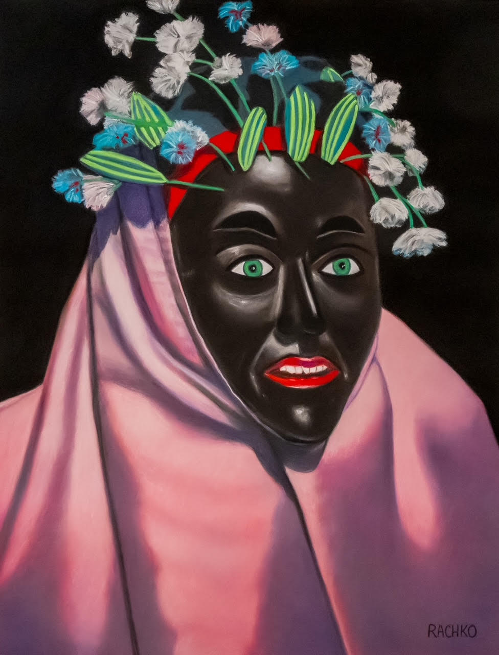 Acrylic Expressionist Figurative Painting Surrealism "Oblate - BOLIVIANOS" Soft Pastel on Sandpaper 2025 Barbara Rachko