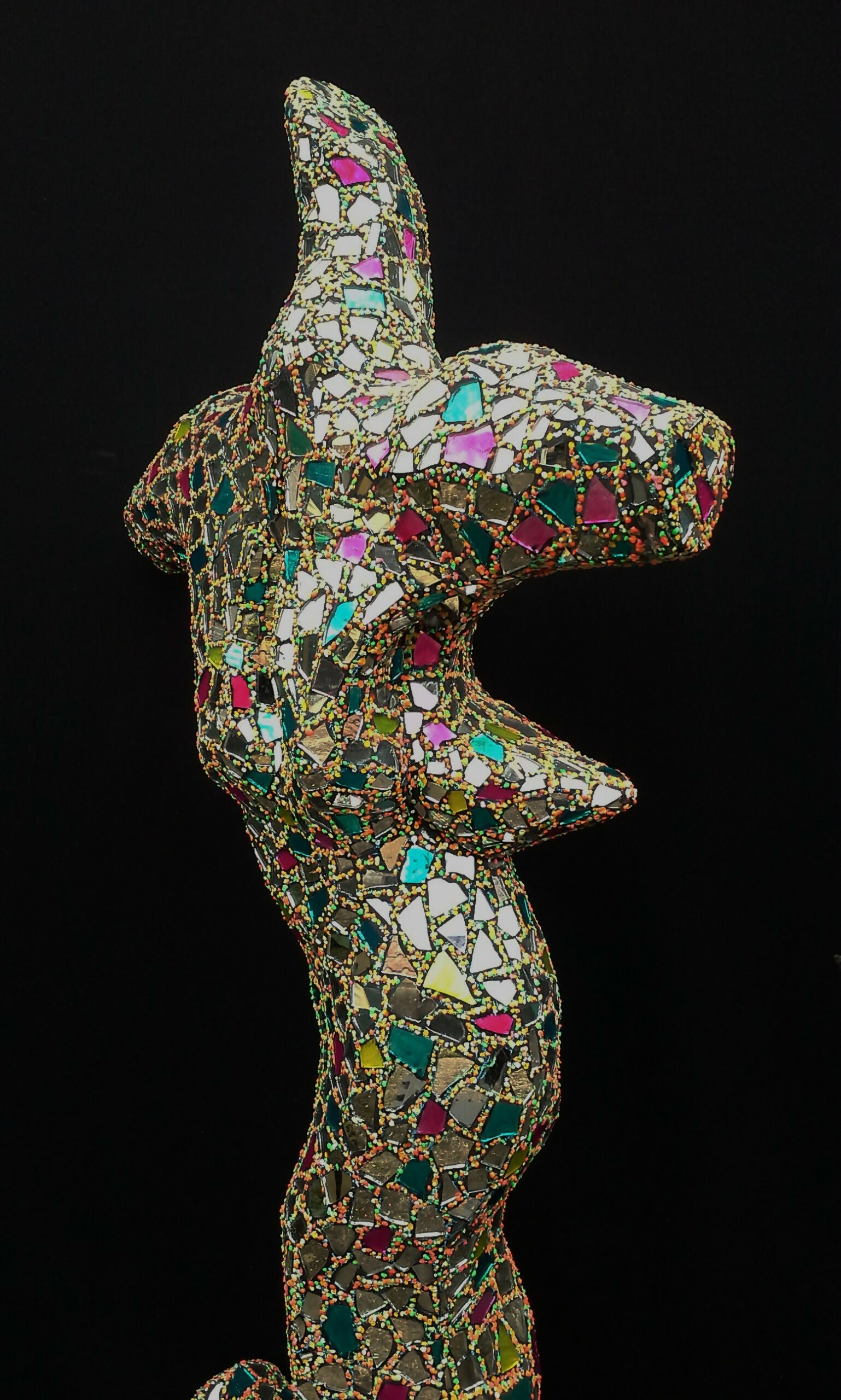 Figurative Mixed Media Mosaic Sculpture “ Warrior Queen “ ( mother of all battles ) Andru Fijalkowski