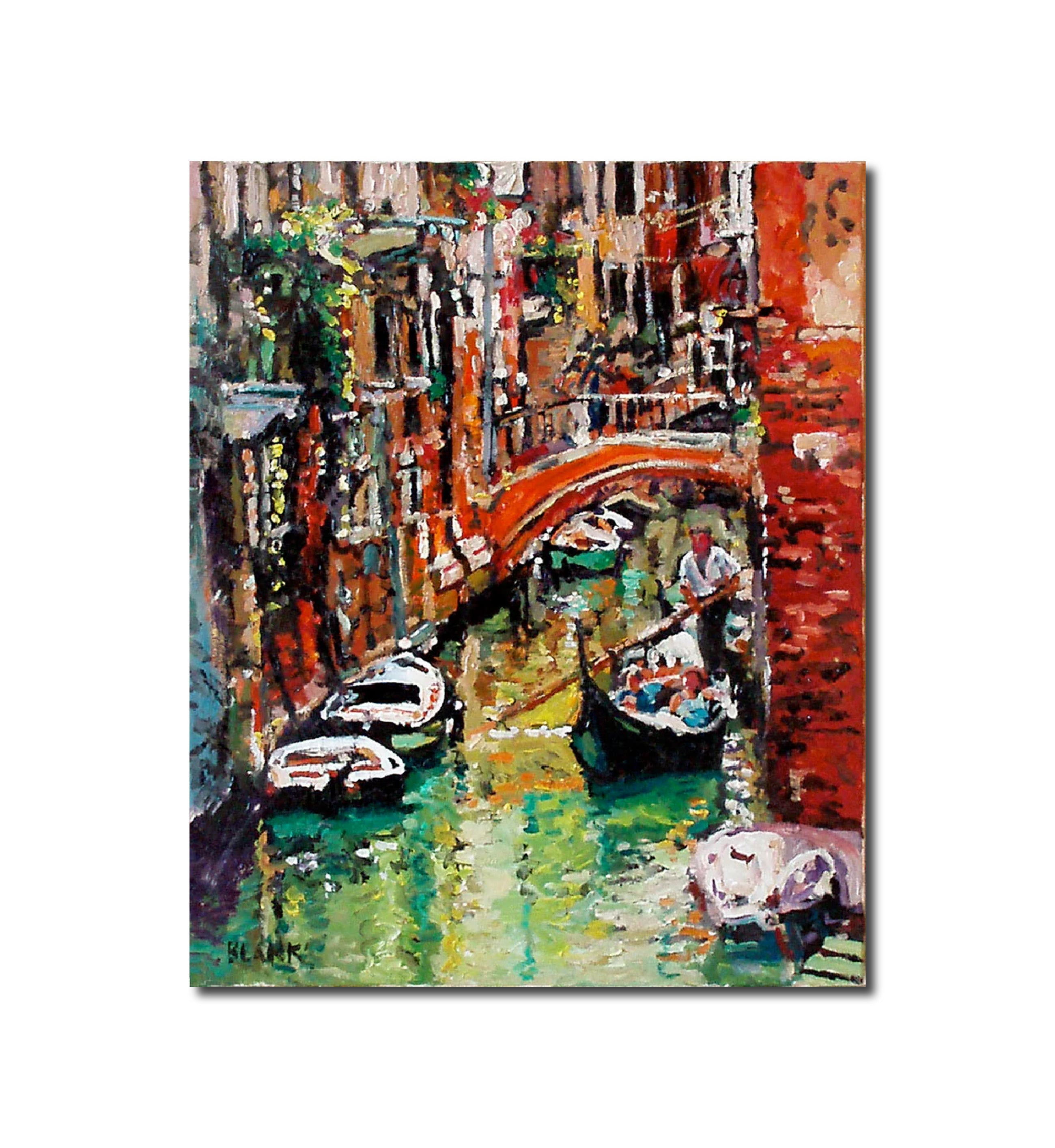 Europe Landscape Oil Venice 'GONDOLA POPOL' - Oil Jerry Blank