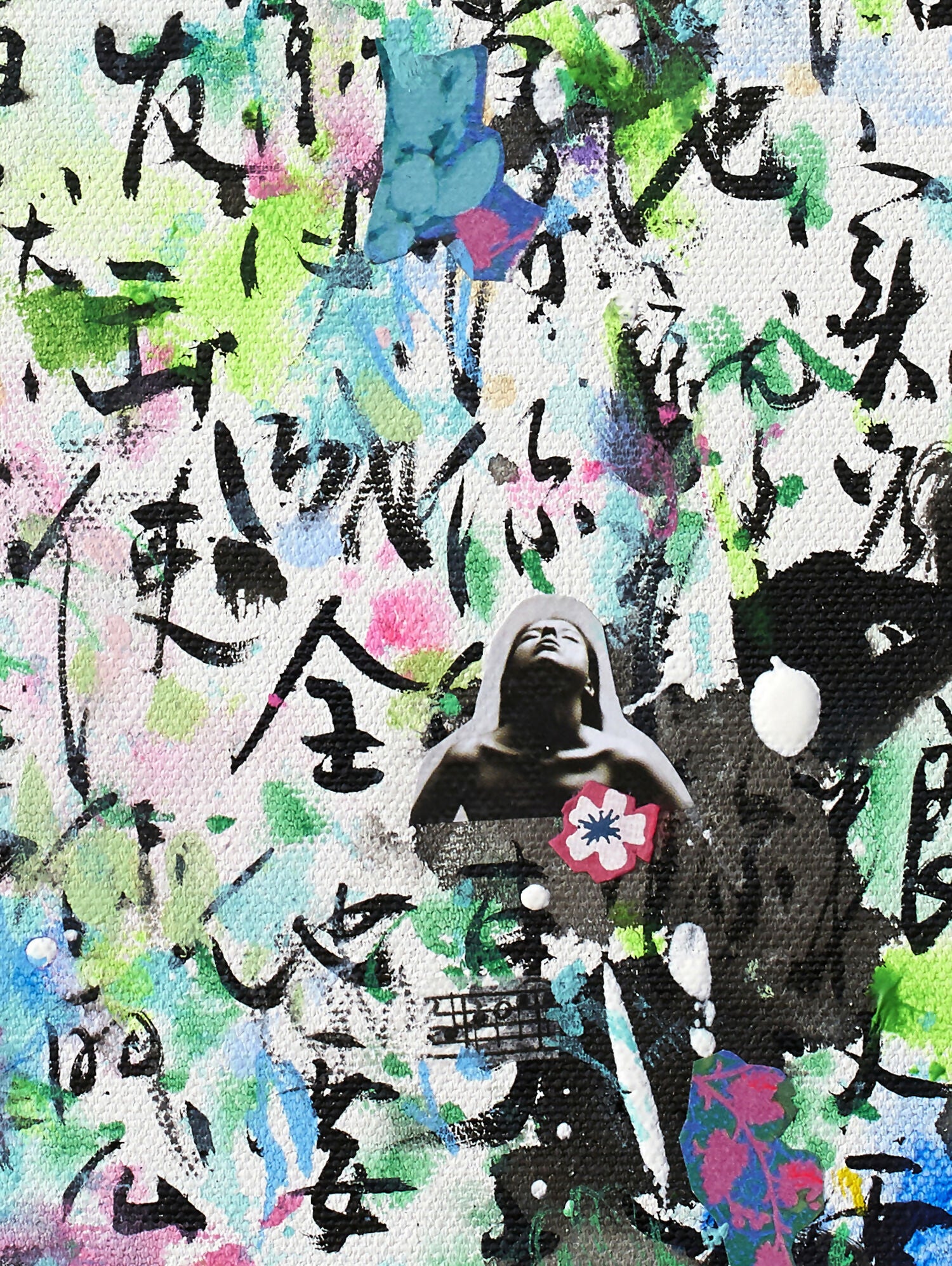 Abstract Acrylic Collage Contemporary Landscape Mixed Media Pop Art Visionary Prayer XXII Xiaoyang Galas