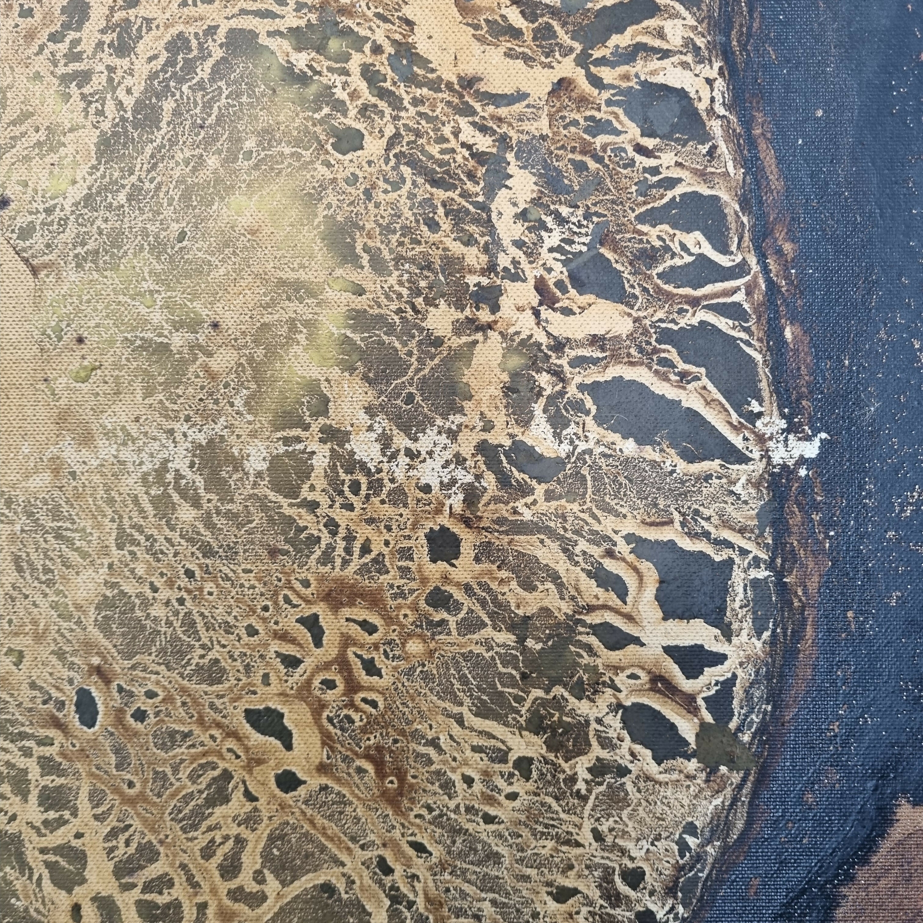 Abstract Contemporary Mixed Media Oil Painting DS Globule Ted Barr