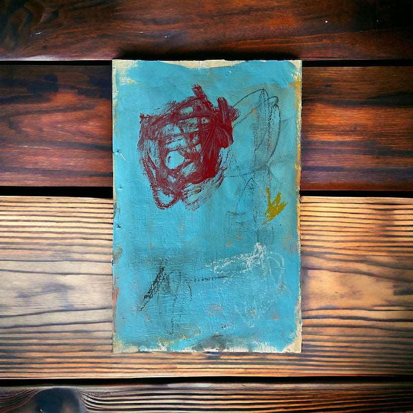 Abstract Mixed Media Painting '1861 PAPER SIGNED #13' - Original Mixed Media Abstract Art Painting Sam Lewis