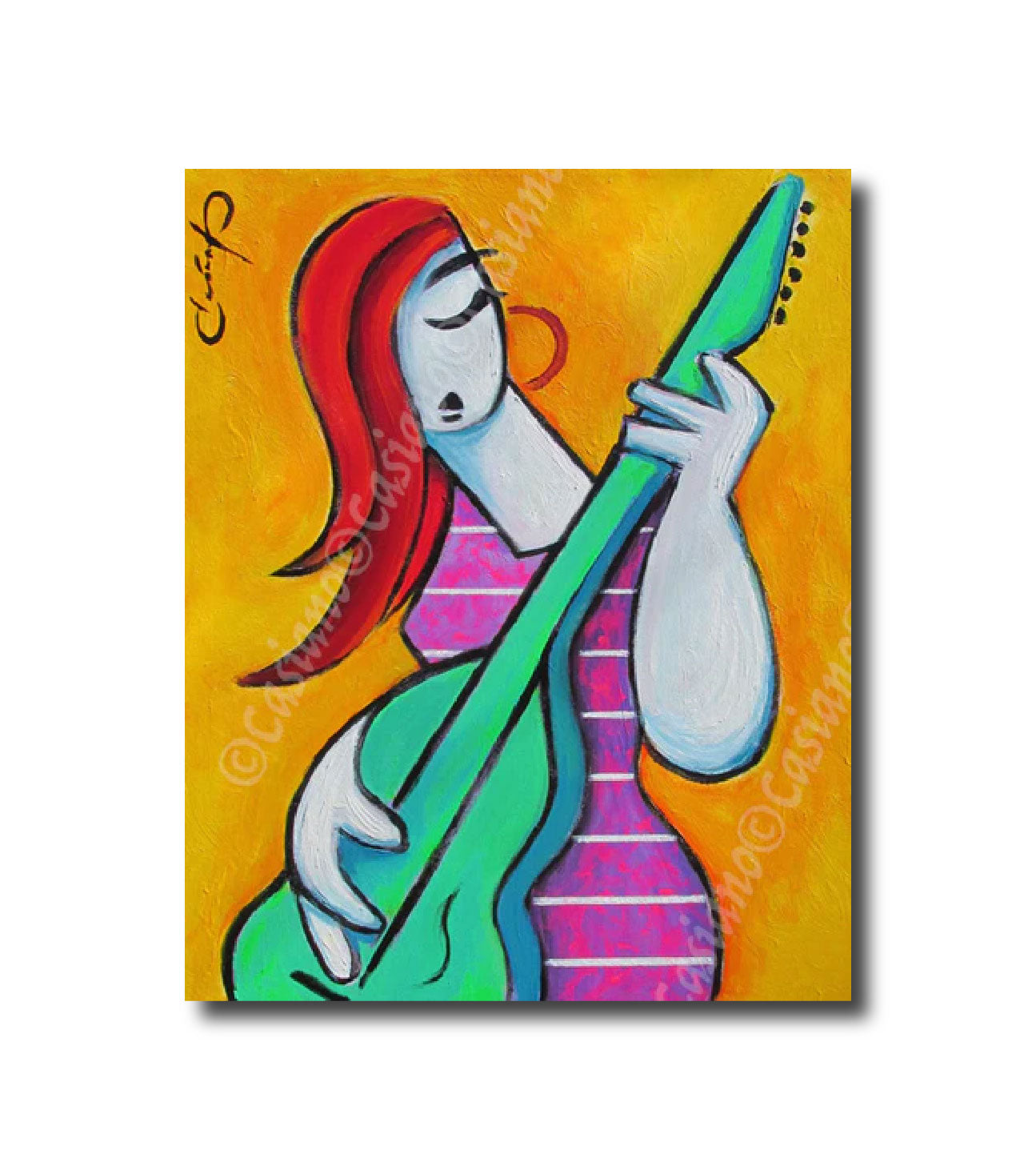 Soft cubism 'BASS' - Acrylic on Canvas Benjamin Casiano