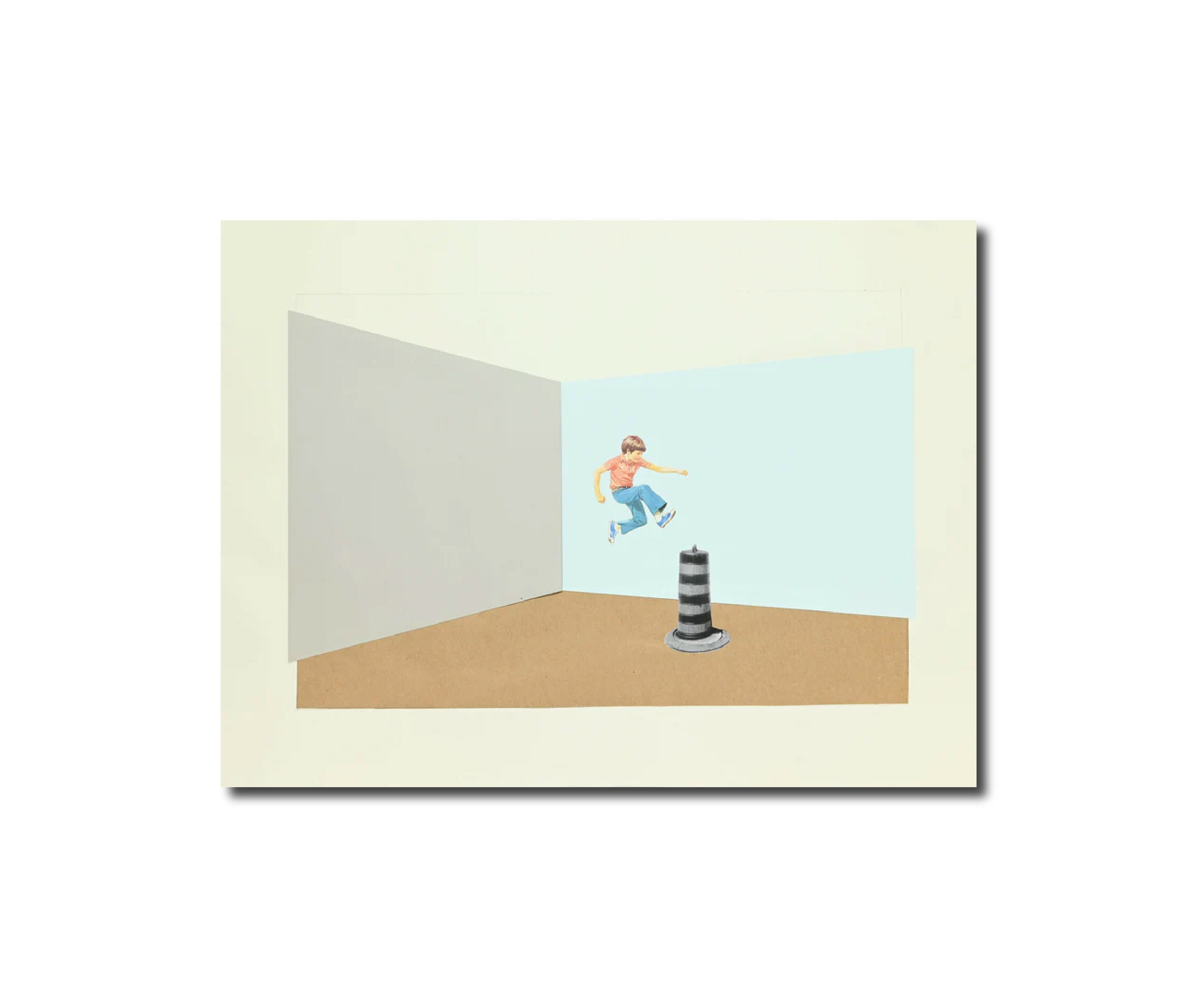 Collage Contemporary Composition with Jumping Boy Timothy deVries