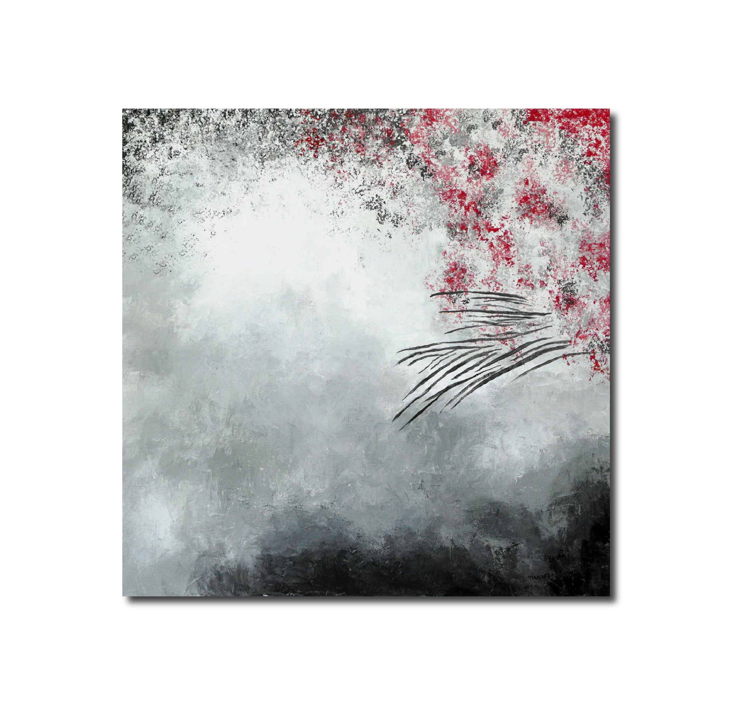 Abstract Acrylic Art Contemporary Painting Black Cherry Lisa Daniels