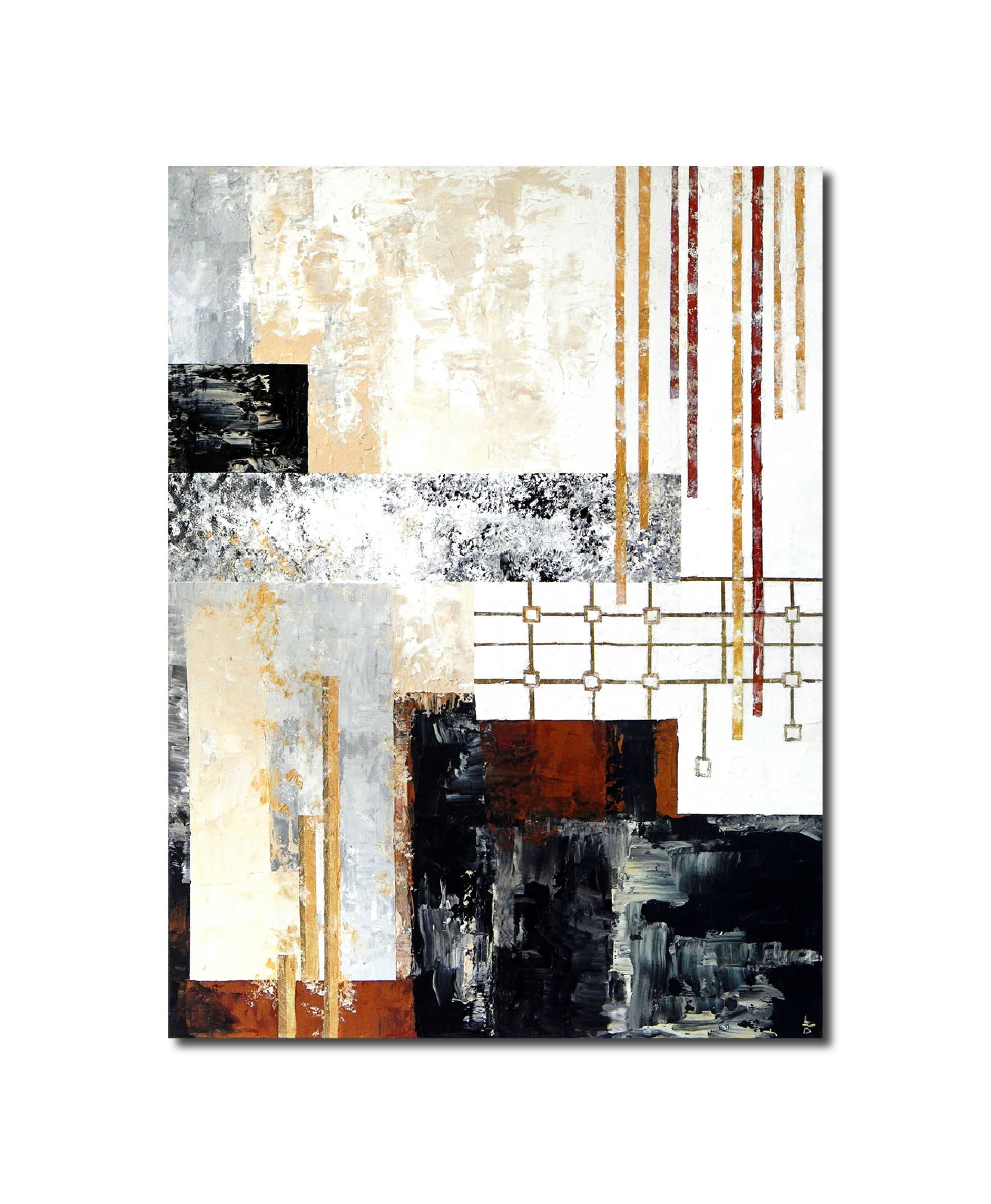 Abstract Acrylic Art Contemporary Geometric Painting Chain Reaction Lisa Daniels