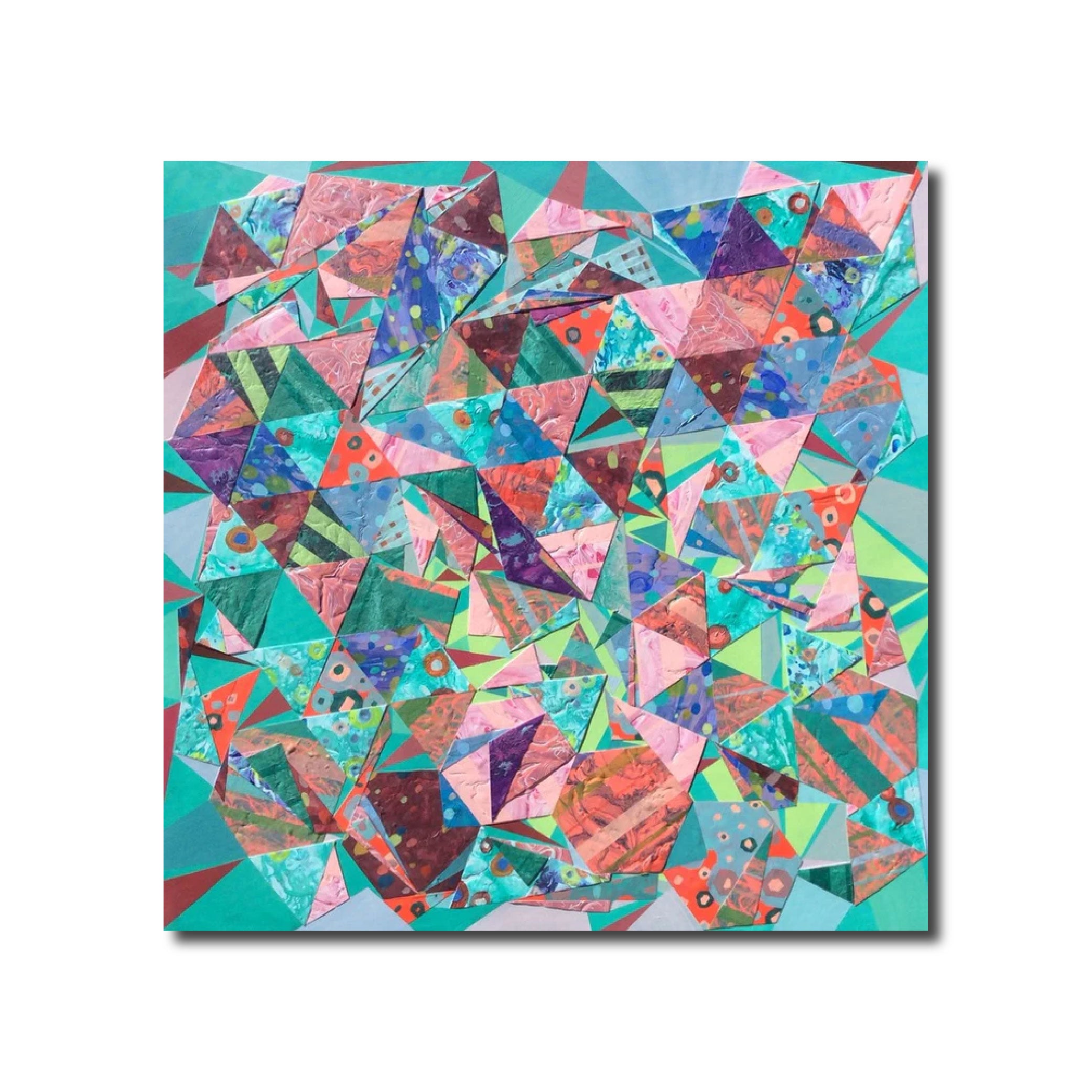 Triangle Acrylic store Painting, Stretched Canvas Painting, Abstract Painting, Triangle Art, Acrylic Paint Pour, Trippy Painting, Boho Decor