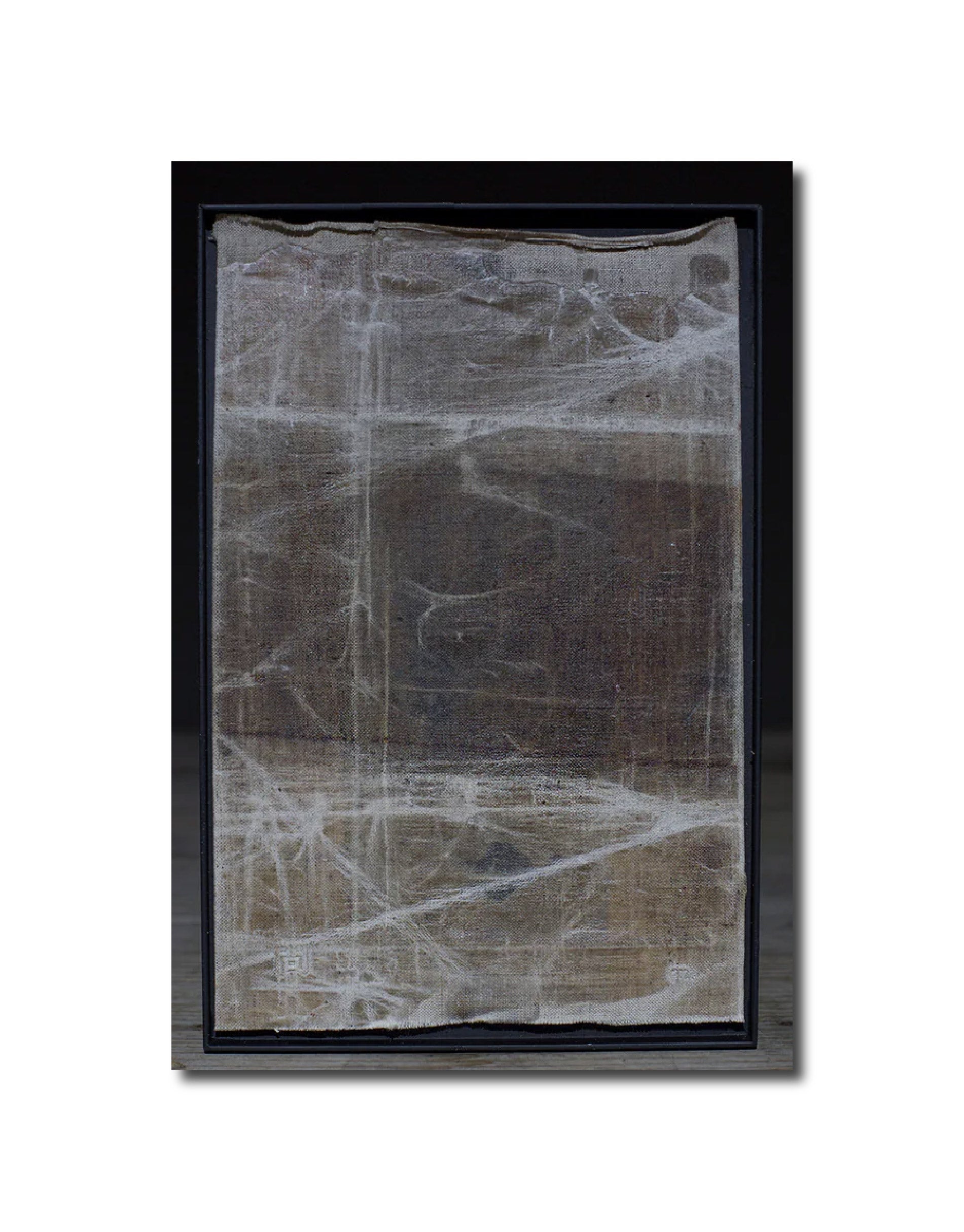 Oil 'LIMINAL TERRAIN (I)' - Iron Oxide and Encaustic on Distressed Belgian Linen Richard Devereux