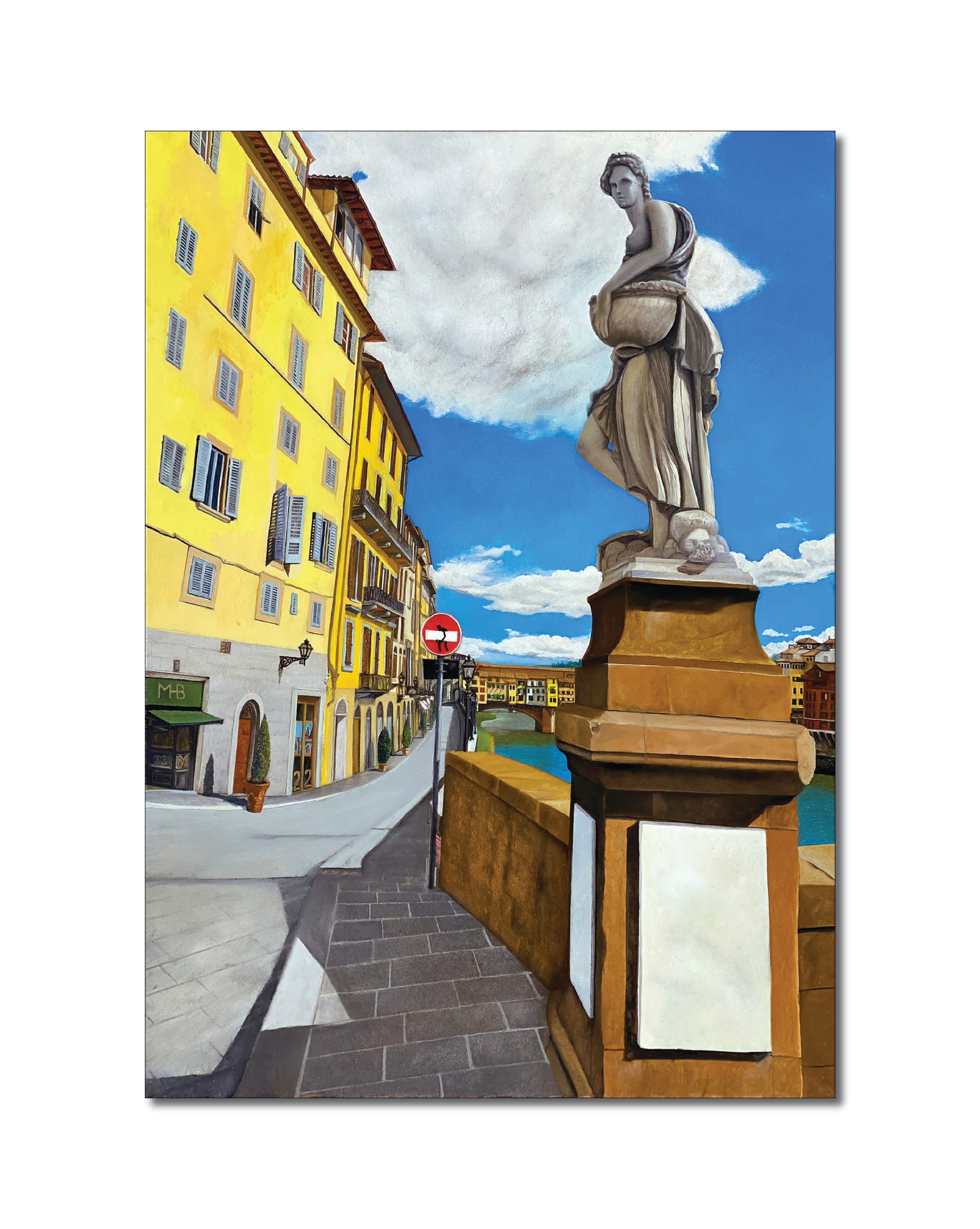 Oil 'STREET ART IN FIRENZE' - Oil on Canvas Apricus Art Collection