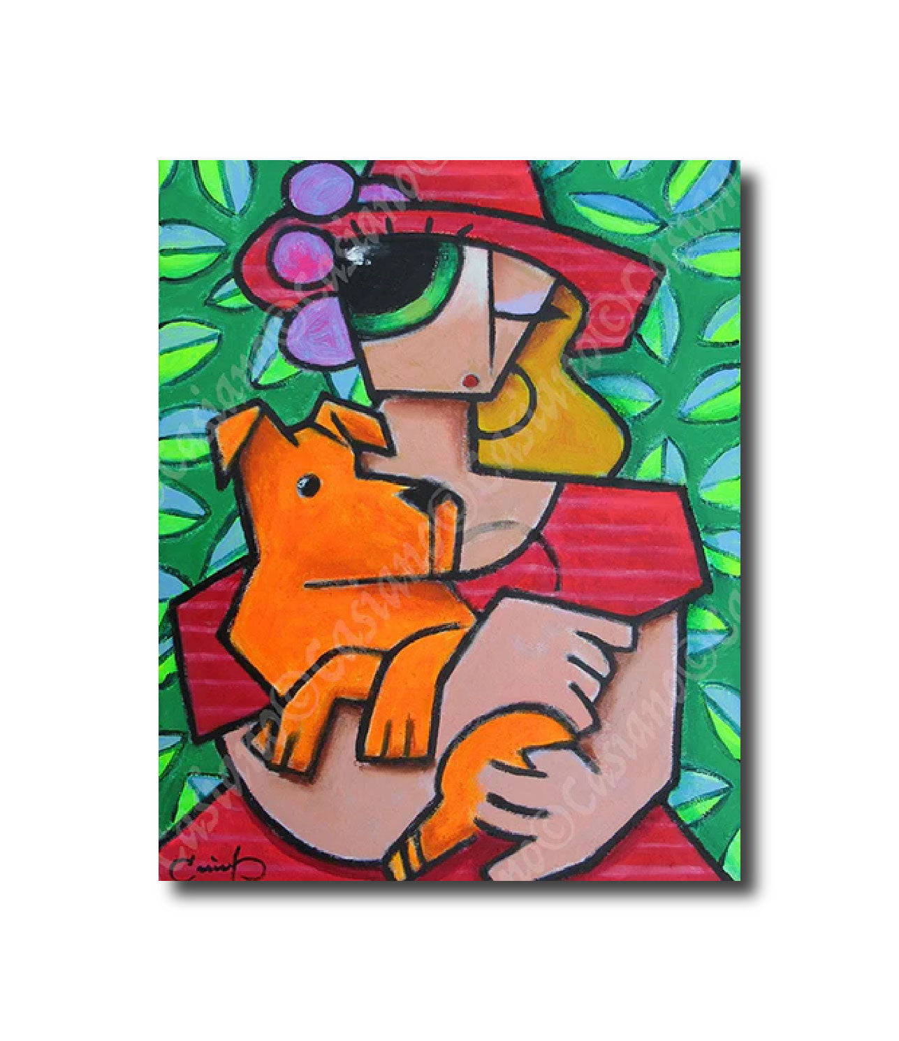 Pop cubism 'MY DOG' - Acrylic and Oils on Canvas Benjamin Casiano