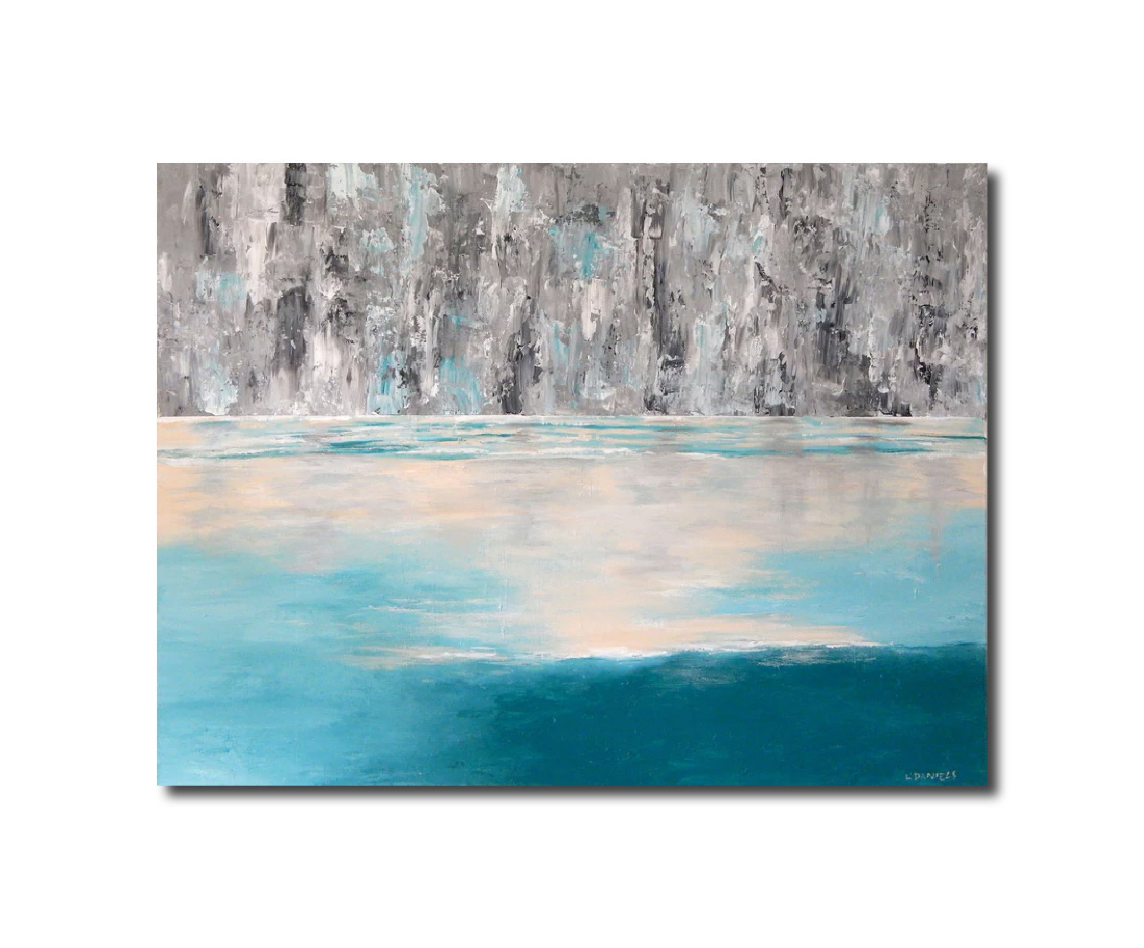 Abstract Acrylic Art Contemporary Painting Blue Lagoon Lisa Daniels