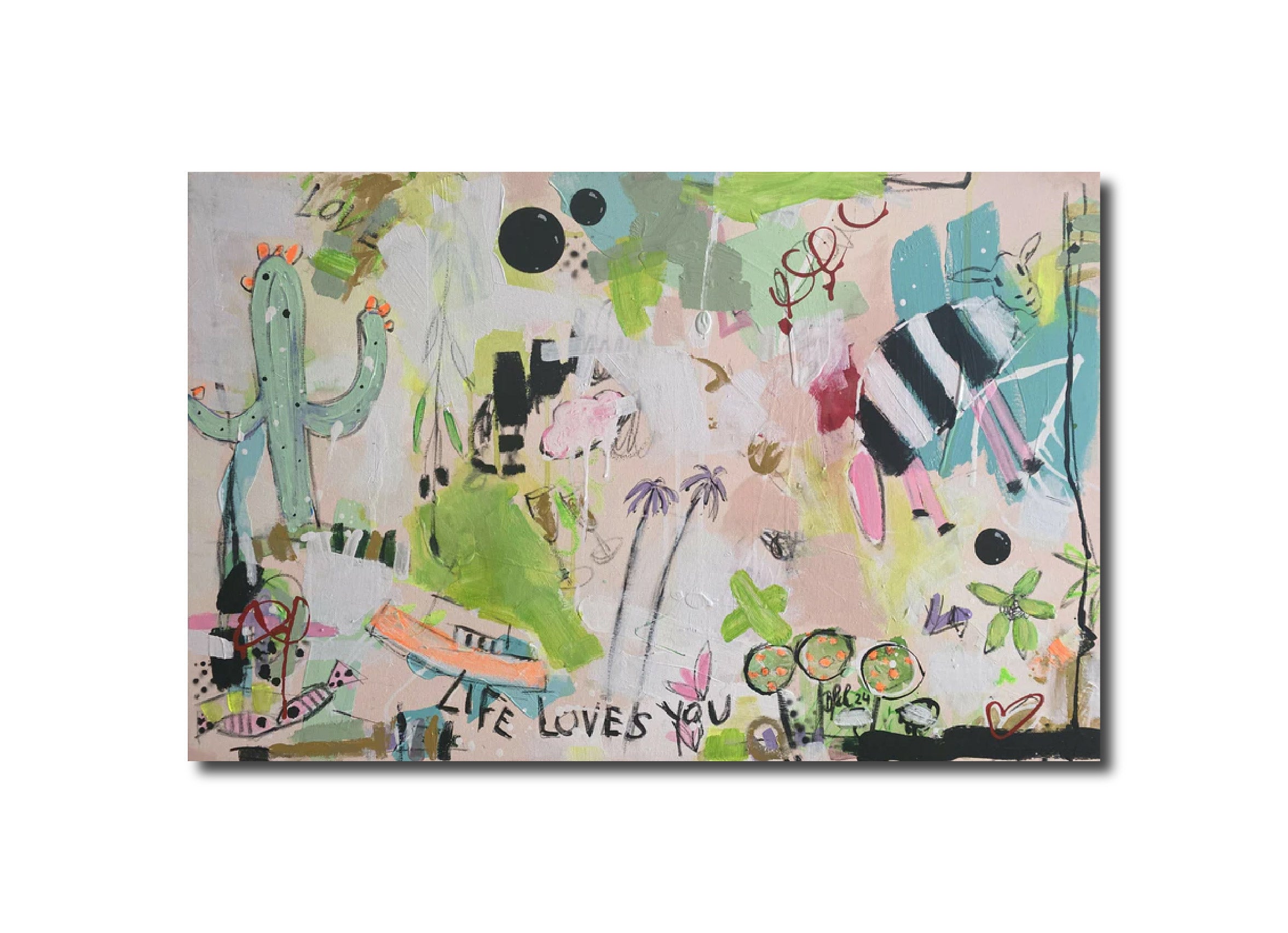 Abstract Acrylic Contemporary Landscape Mixed Media Painting Pop Art Life Loves You No.9 Bea Schubert