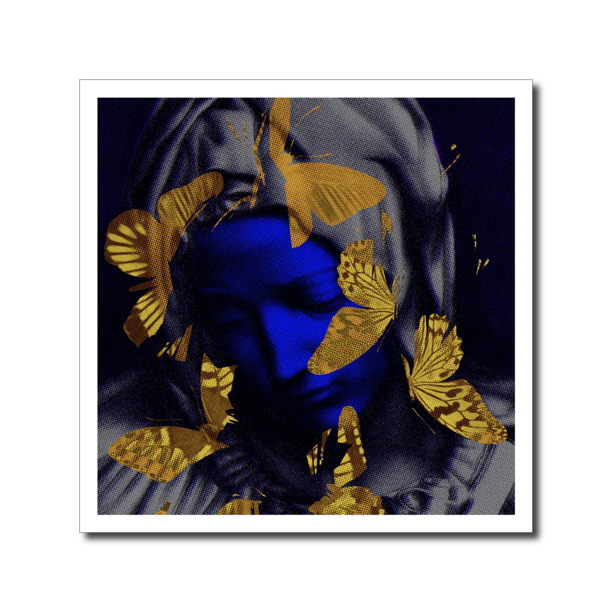 Contemporary 'PIETÀ BLUE FACE' - Giclée Print Iain Cadby