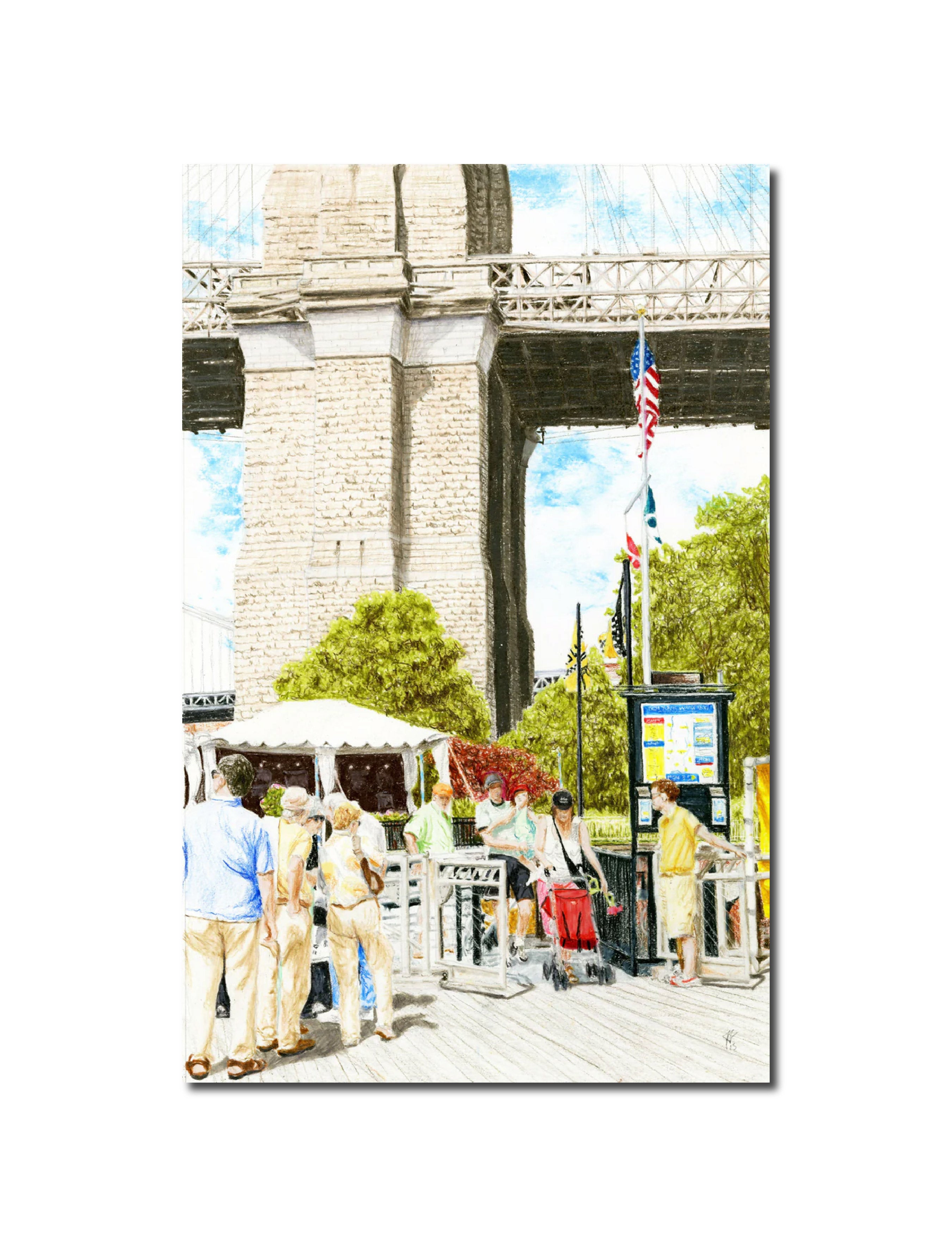 Cityscape Brooklyn Bridge Ferry Landing Jim Fischer