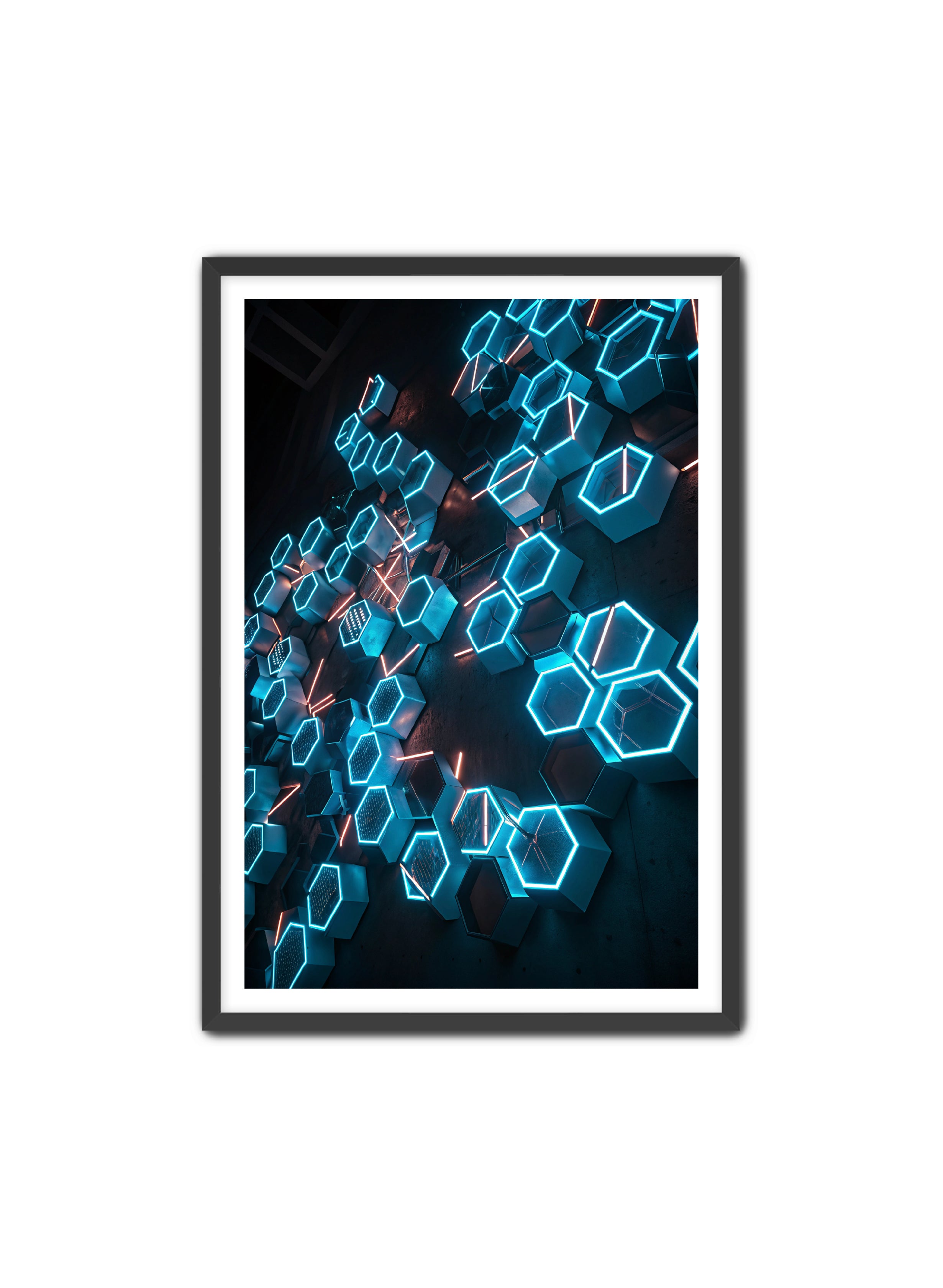 Abstract Prints 'Phantom Glitch' Apricus Art Collection