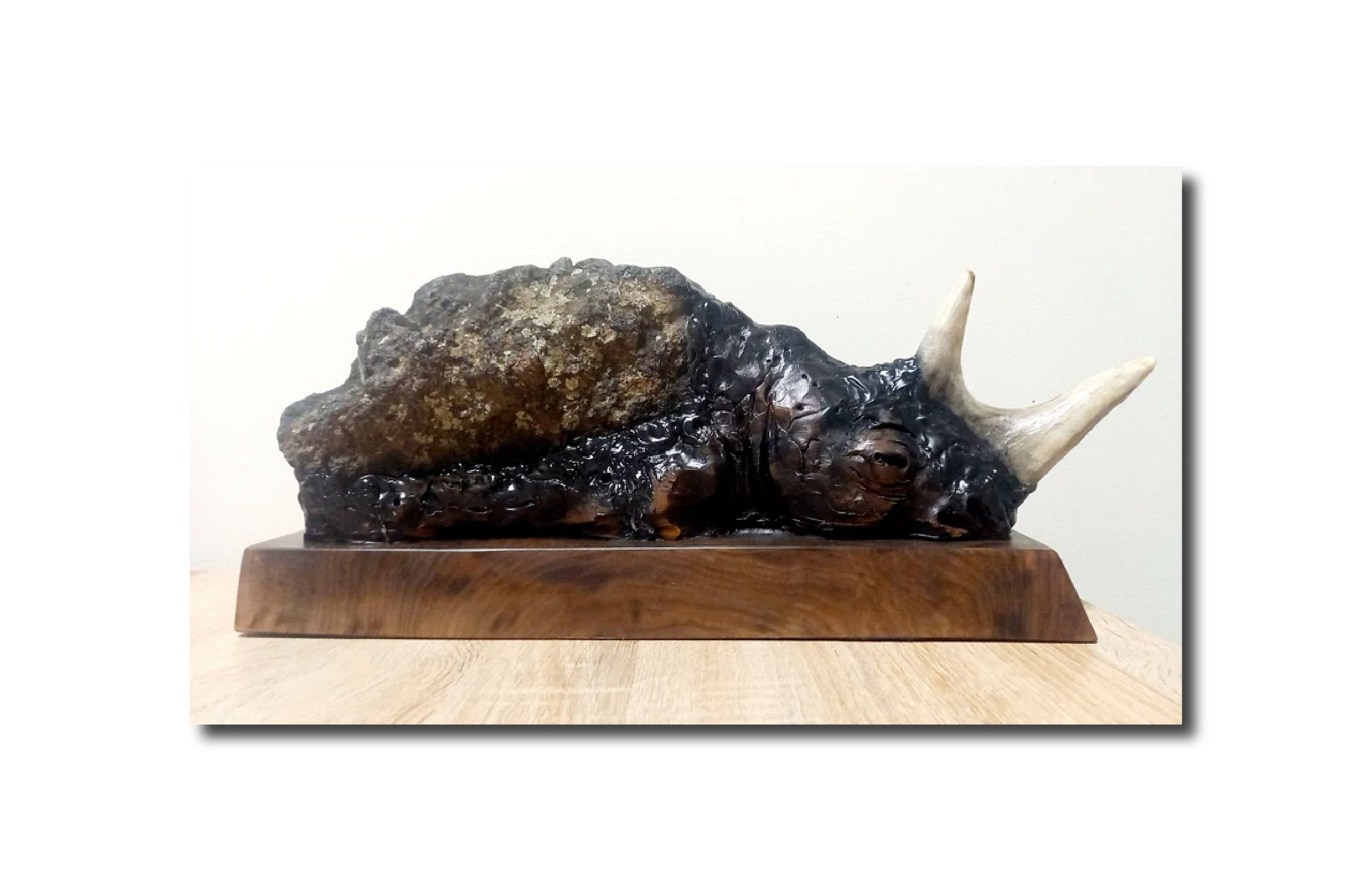 Art Contemporary Figurative Sculpture Black Rhinoceros Arman Hambardzumyan