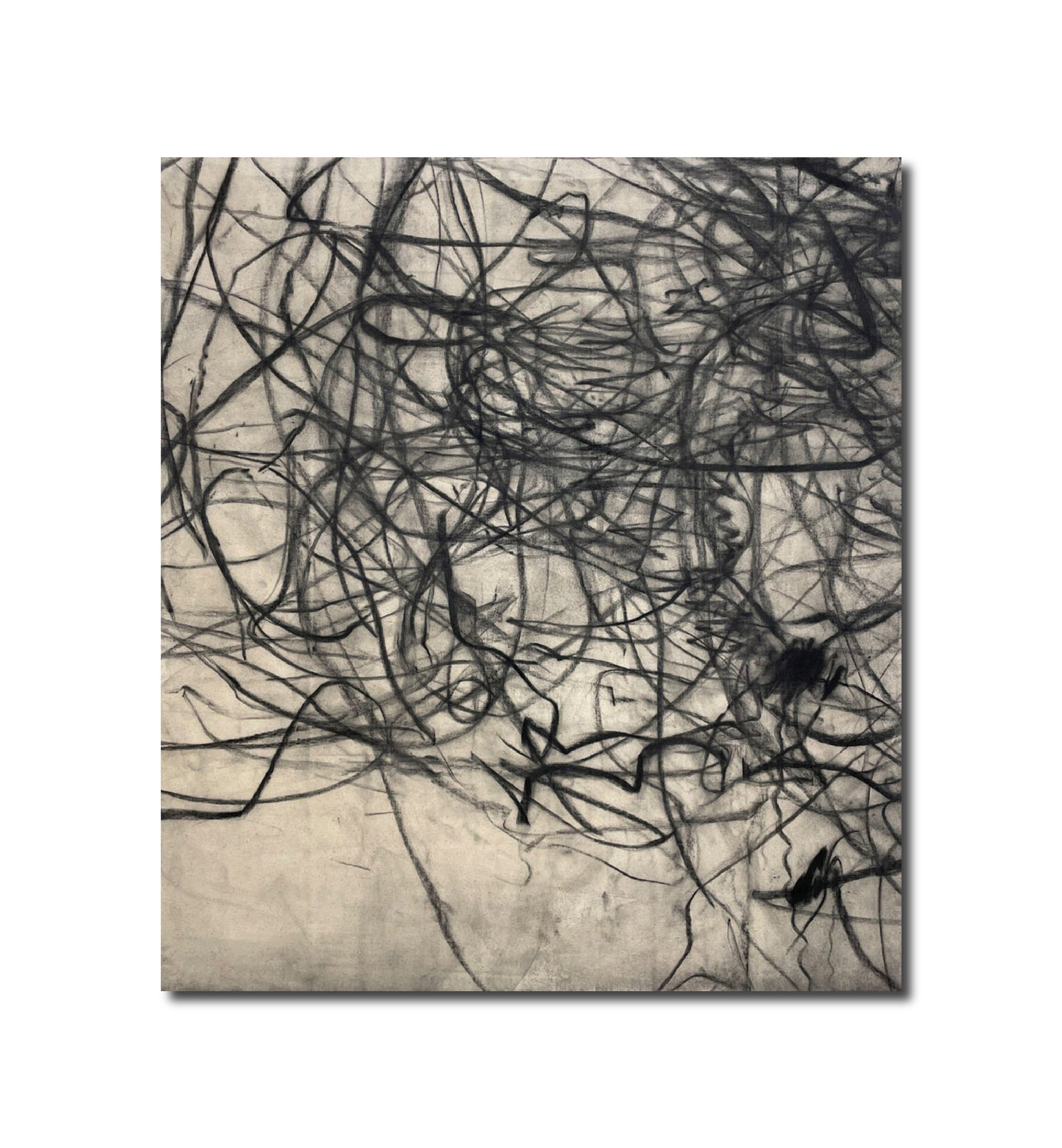 Abstract 'SURE' - Charcoal Elizabeth Castagna