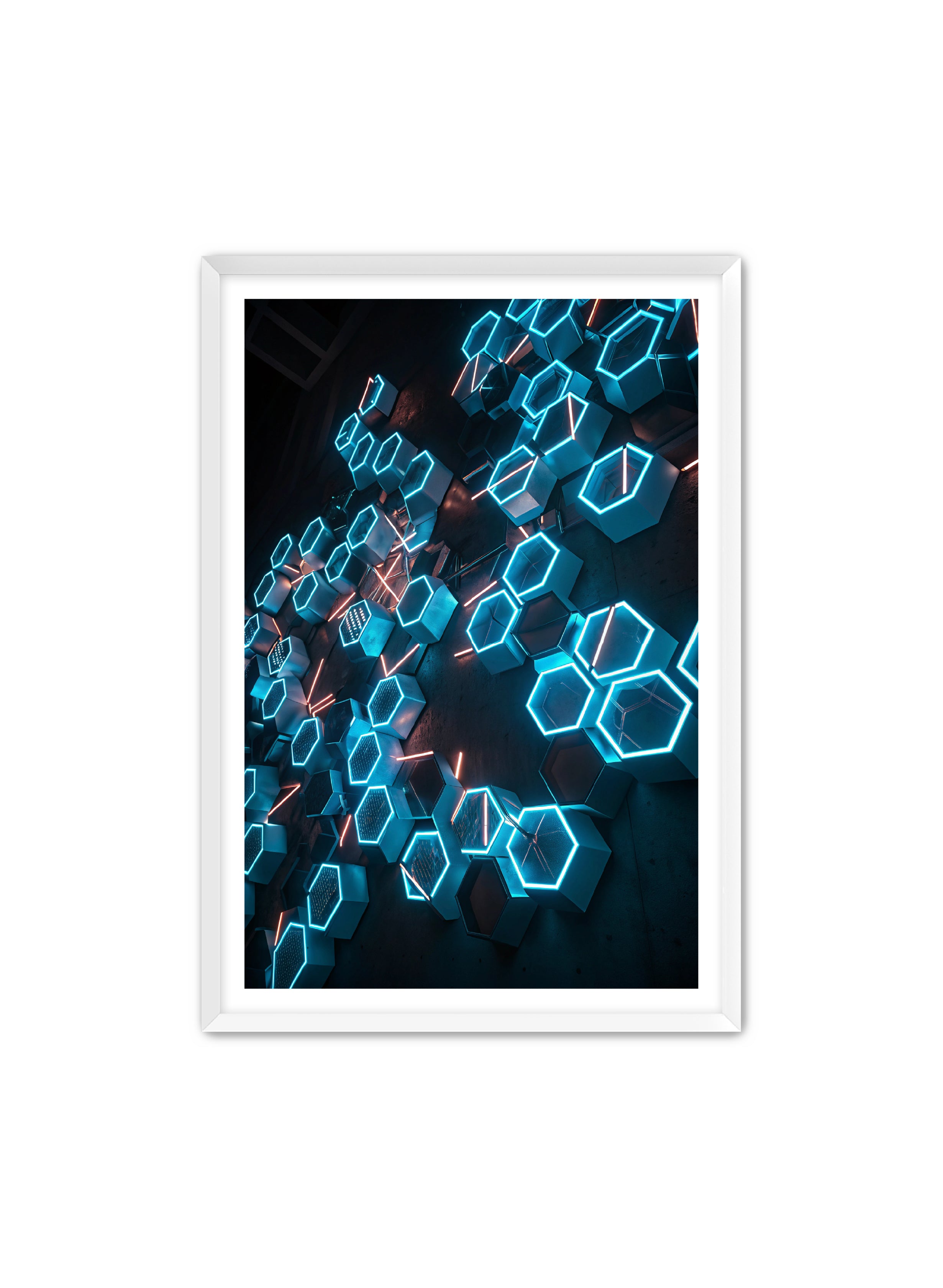 Abstract Prints 'Phantom Glitch' Apricus Art Collection