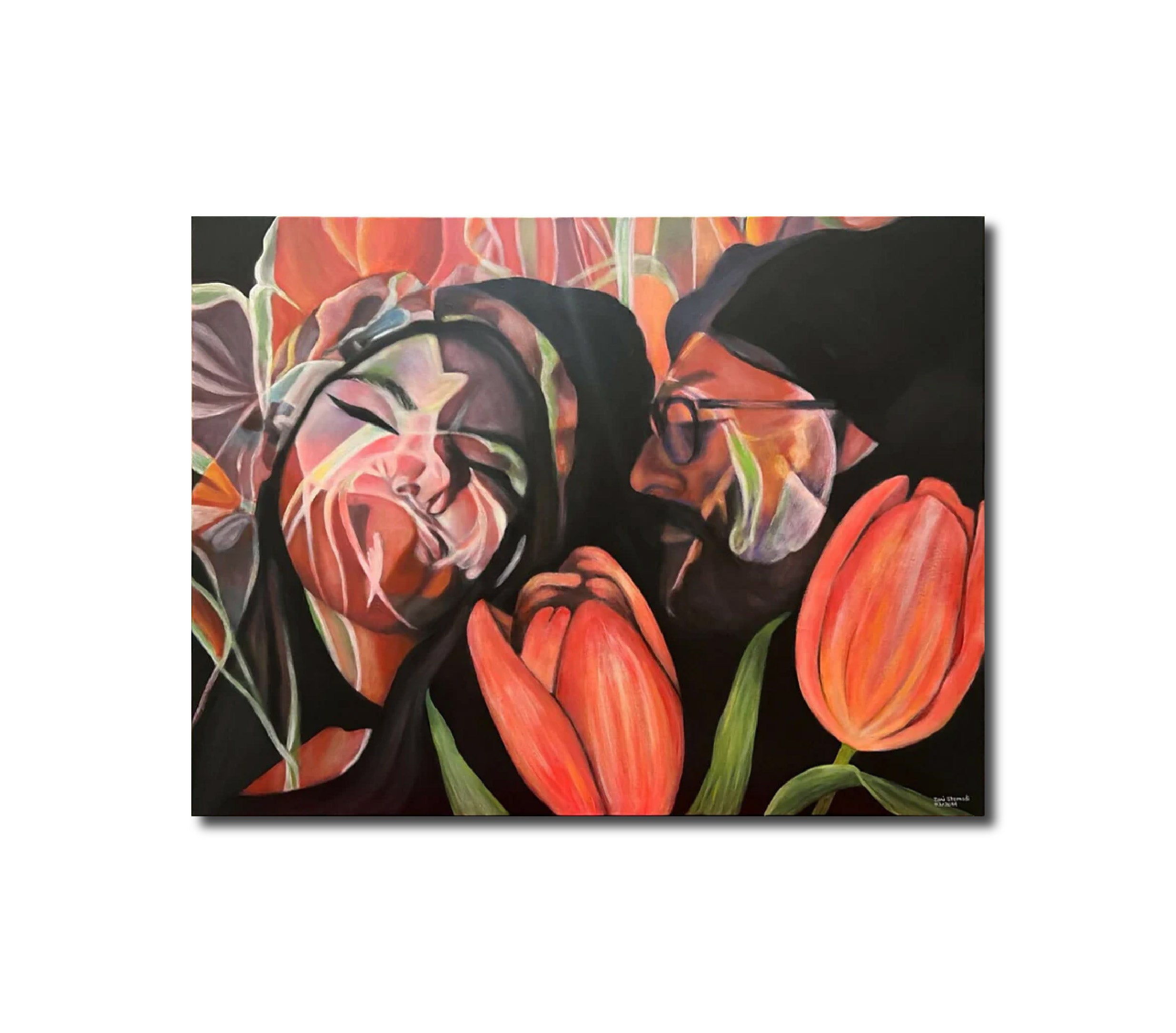 Acrylic Art Red Tulips Art Plus