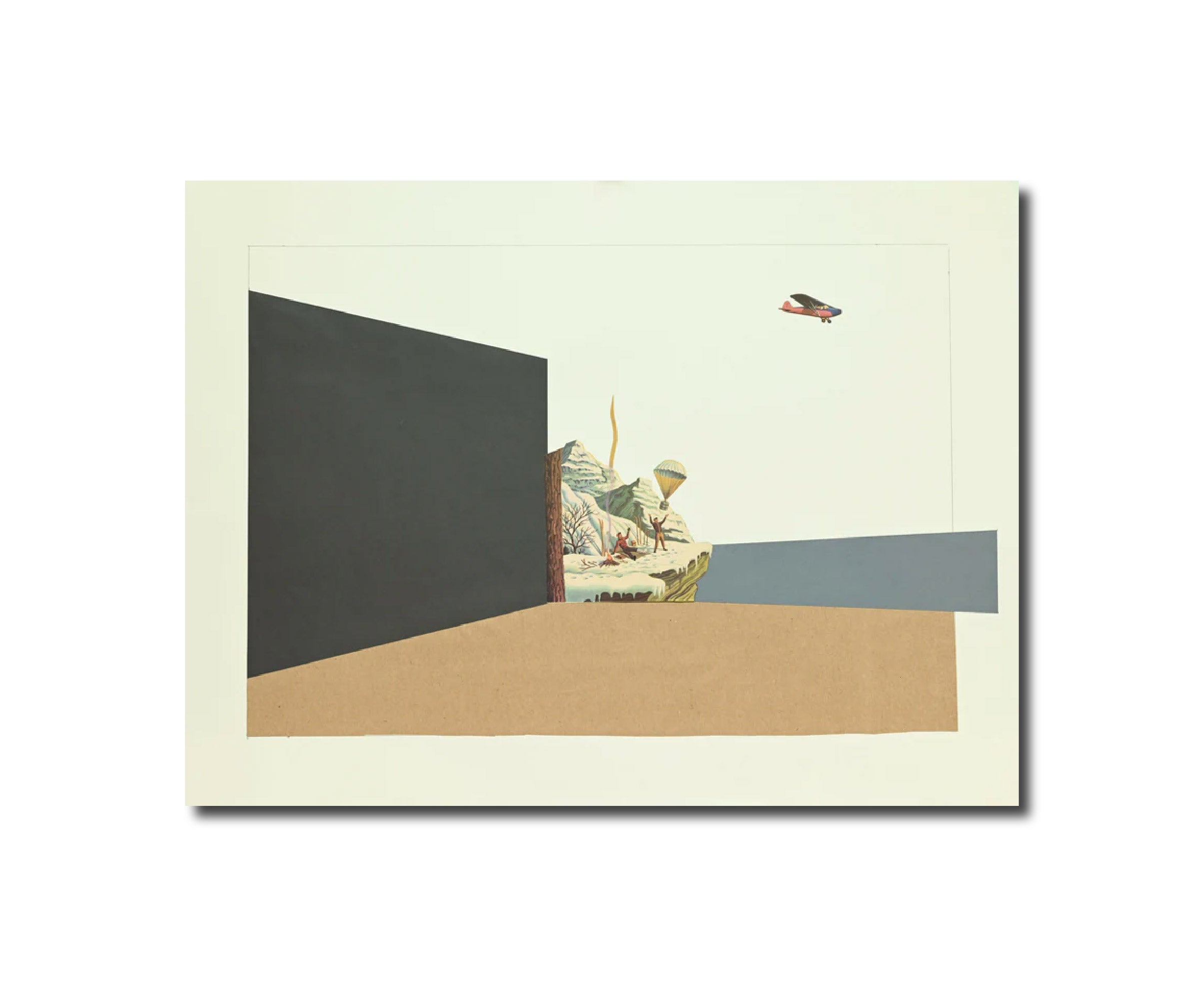 Collage Contemporary Composition with Spotter Plane II Timothy deVries