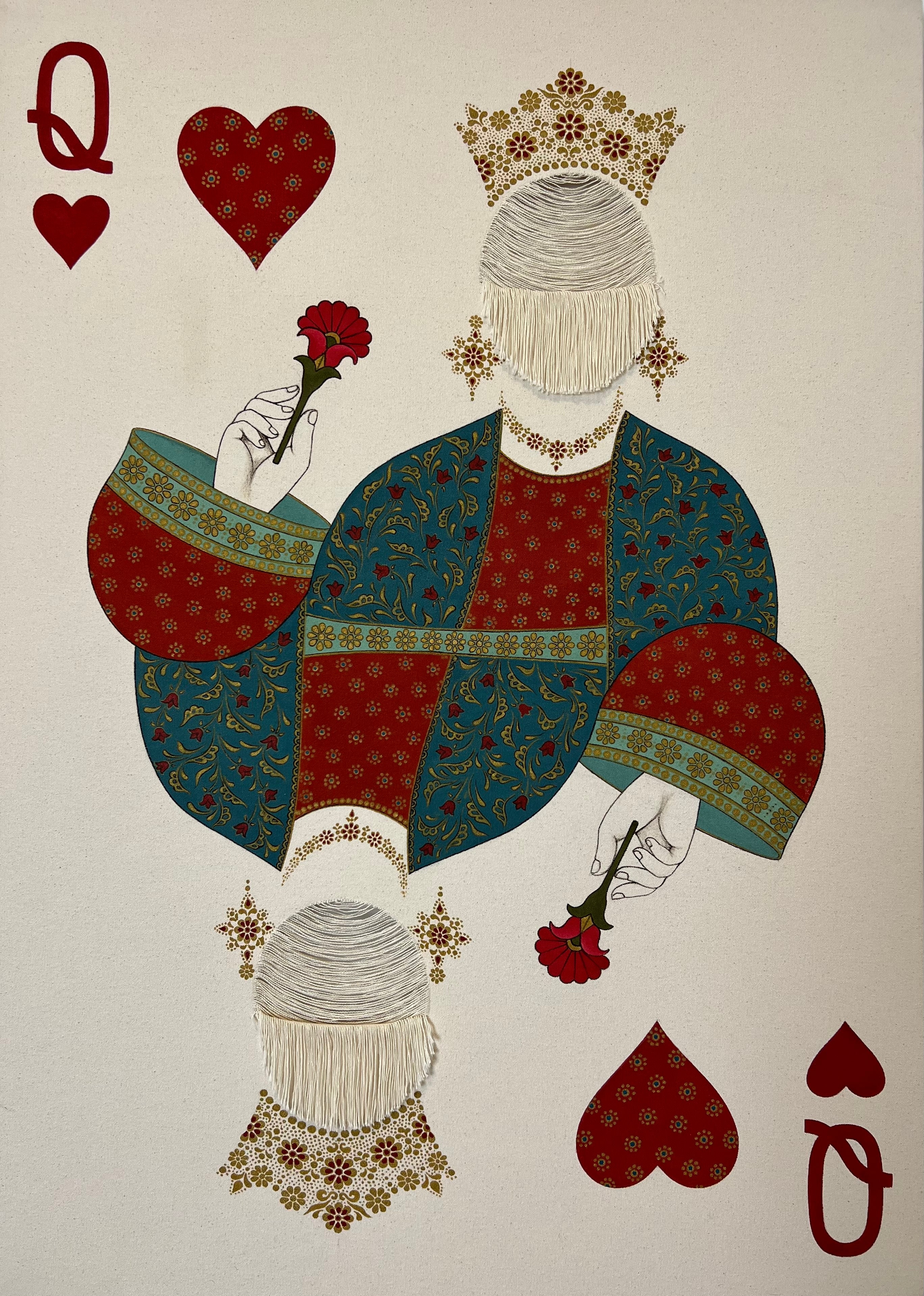 Acrylic 'QUEEN OF HEARTS' - Acrylic on Canvas Parastoo Ahovan