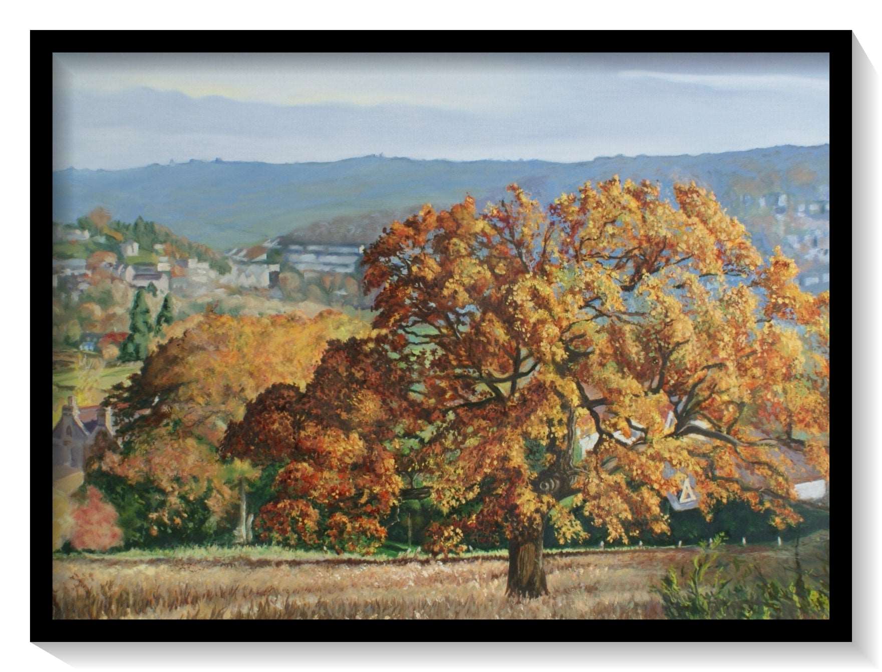 English Country Scene Landscape 'AUTUMNAL OAK, STUDY FOR LARGER PAINTING' - Original Oil Painting on Canvas Adams, Ronald Harry