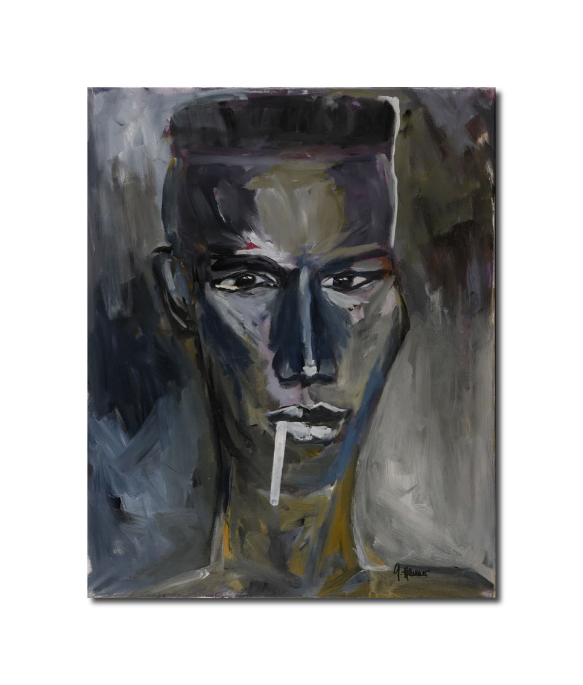 Acrylic Contemporary Expressionist Figurative Painting Pop Art 17-37. NIghtClubbing. Grace Jones Gisela Hammer