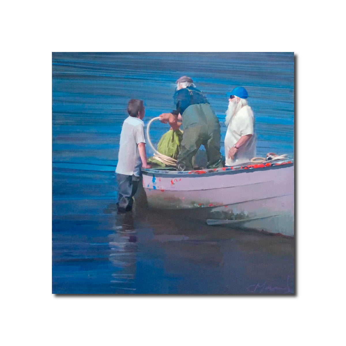 Contemporary Figurative Oil Painting Seascape The Catch Chris Macauley