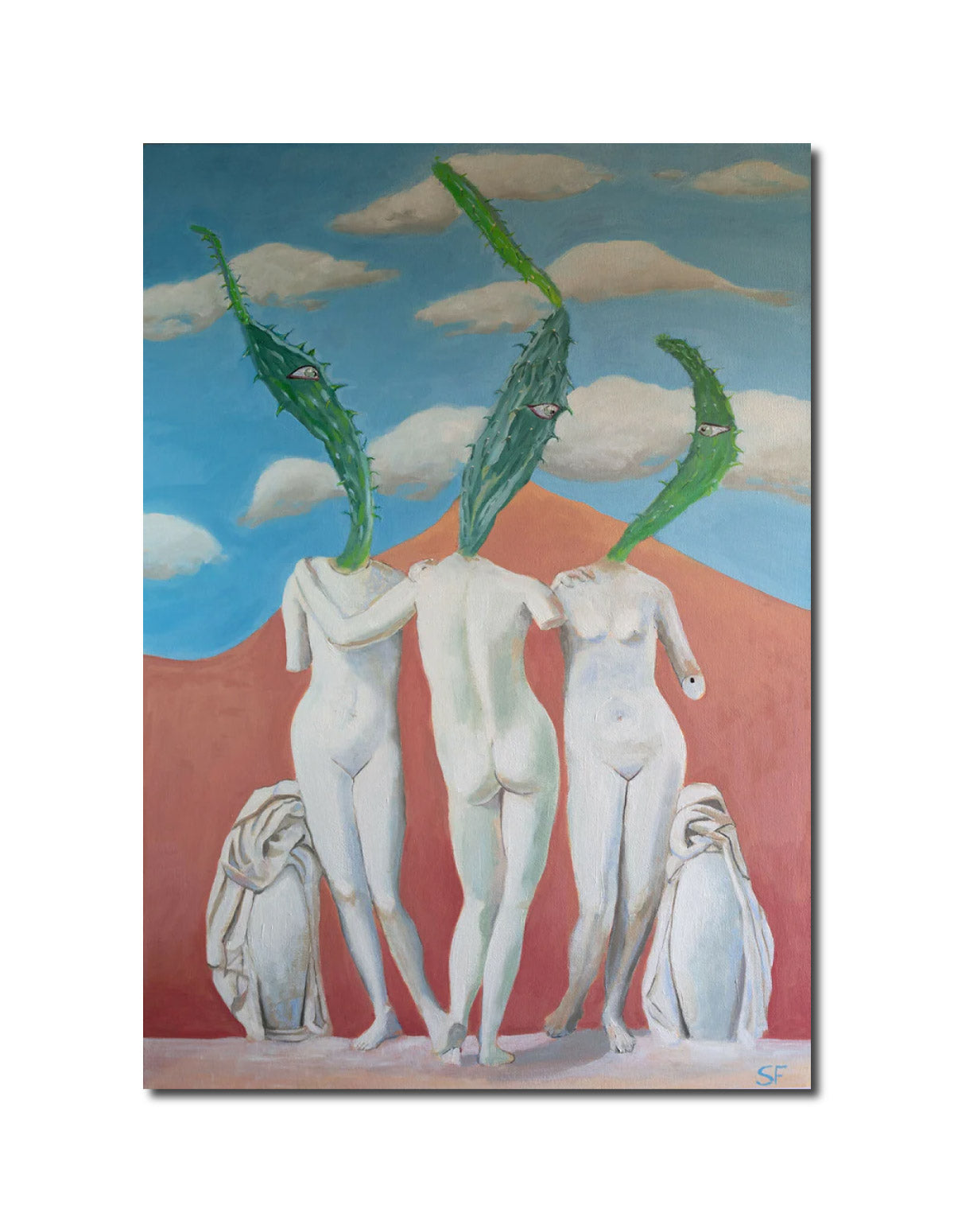 Oil Painting Surrealism Three Graces Stuart Franklin