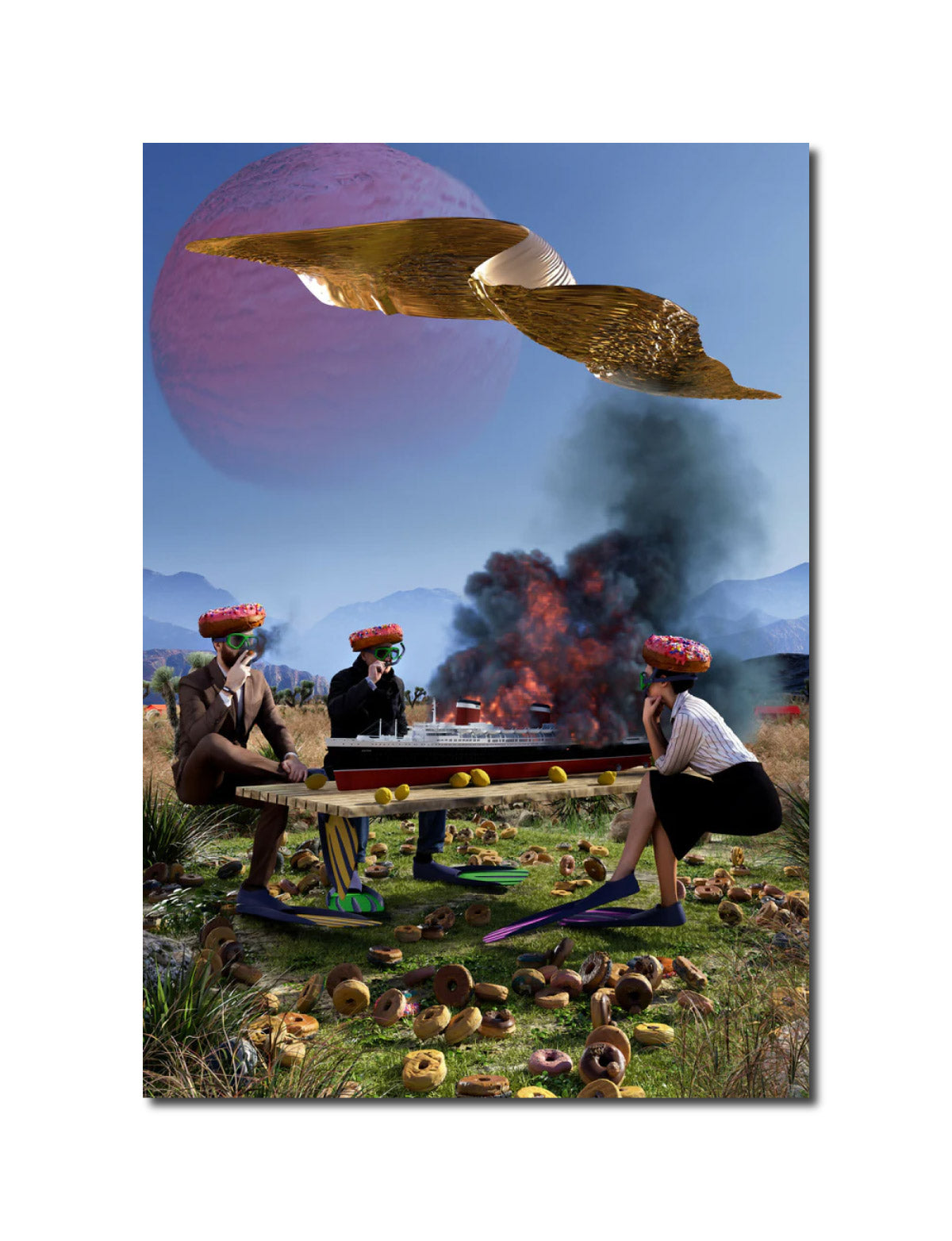 Art Contemporary Design Dig ital Landscape Mixed Media Prints Surrealism Visionary Picnic Conversation john hollander